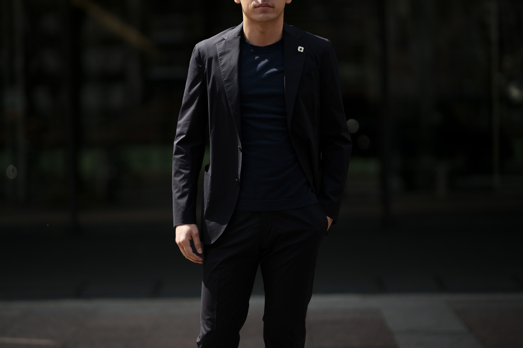 LARDINI (ラルディーニ) EASY WEAR (イージーウエア) Cotton Suit (コットン スーツ) コットン ストレッチ ポプリン スーツ NAVY (ネイビー・4) made in italy (イタリア製) 2019 春夏新作 愛知 名古屋 altoediritto アルトエデリット