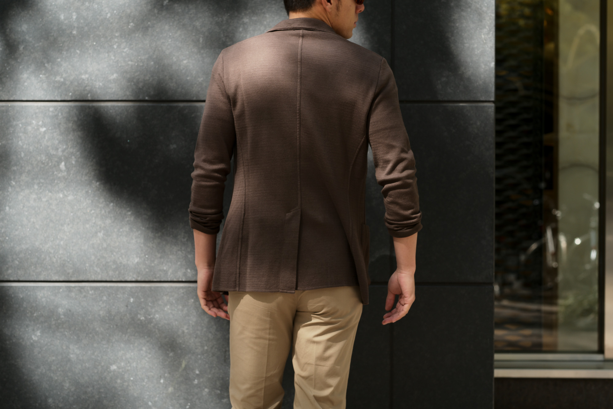 LARDINI (ラルディーニ) Milano Rib Knit Jacket (ミラノリブ ニット ジャケット) コットン ミラノリブ 2B ニットジャケット BROWN (ブラウン・450) Made in italy (イタリア製) 2019 春夏新作 愛知 名古屋 alto e diritto アルトエデリット