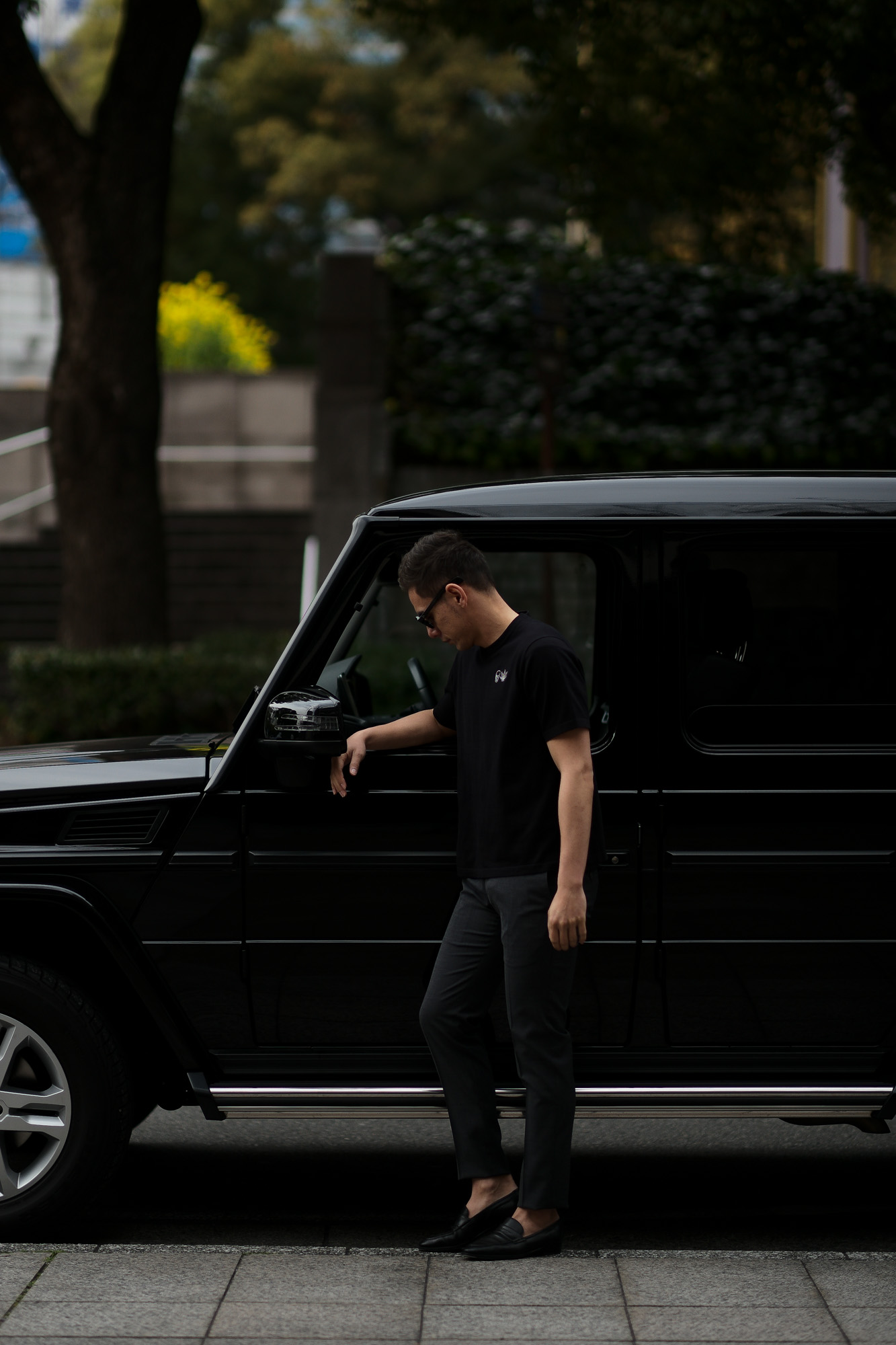 lucien pellat-finet (ルシアン ペラフィネ) SKULL & LEAF ON CHEST ROUND NECK SHORT SLEEVE PULLOVER スカル & リーフ コットン ニット Tシャツ BLACK (ブラック) 2019 春夏新作 lucienpellatfinet 愛知 名古屋 altoediritto アルトエデリット