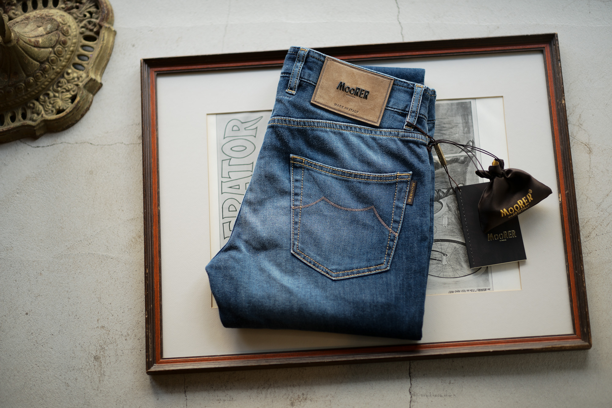 MOORER (ムーレー) CREDI-PS705 (クレディ) Japanese Fabric Comfort Denim (コンフォートデニム) ストレッチ ジーンズ デニムパンツ WASHING 4016 (ブルー) Made in italy (イタリア製) 2019 春夏新作 愛知 名古屋 altoediritto アルトエデリット