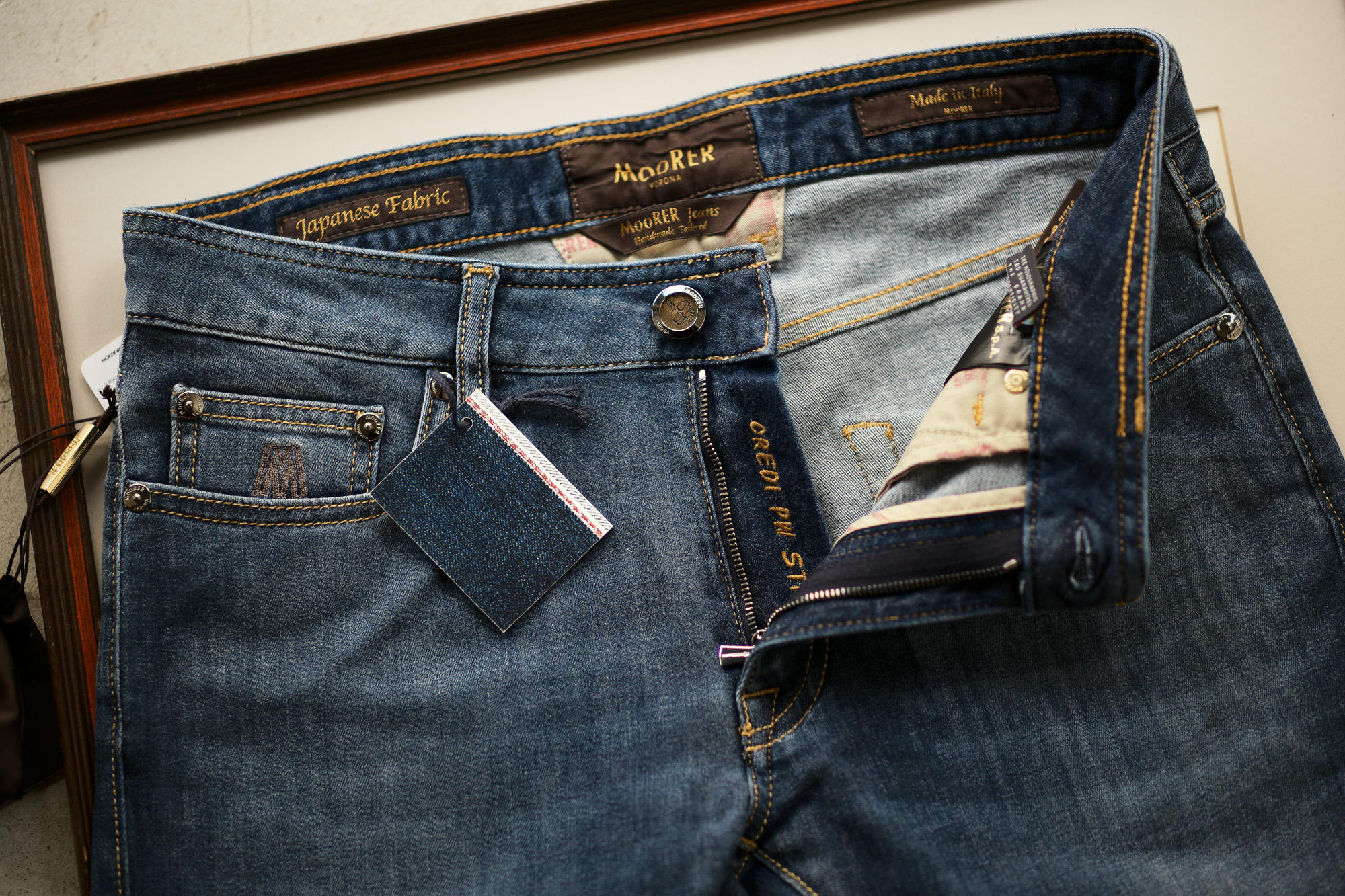 MOORER (ムーレー) CREDI-PS705 (クレディ) Japanese Fabric Comfort Denim (コンフォートデニム) ストレッチ ジーンズ デニムパンツ WASHING 4016 (ブルー) Made in italy (イタリア製) 2019 春夏新作 愛知 名古屋 altoediritto アルトエデリット