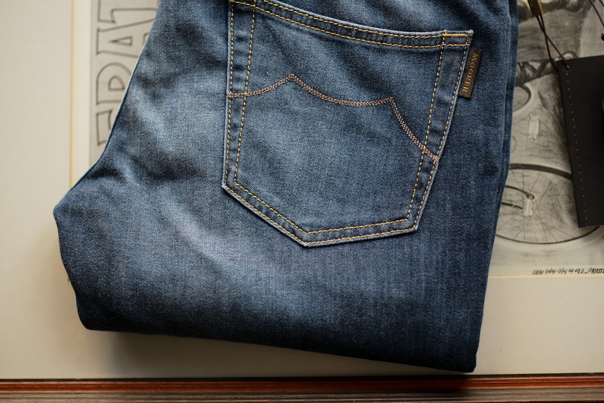 MOORER (ムーレー) CREDI-PS705 (クレディ) Japanese Fabric Comfort Denim (コンフォートデニム) ストレッチ ジーンズ デニムパンツ WASHING 4016 (ブルー) Made in italy (イタリア製) 2019 春夏新作 愛知 名古屋 altoediritto アルトエデリット