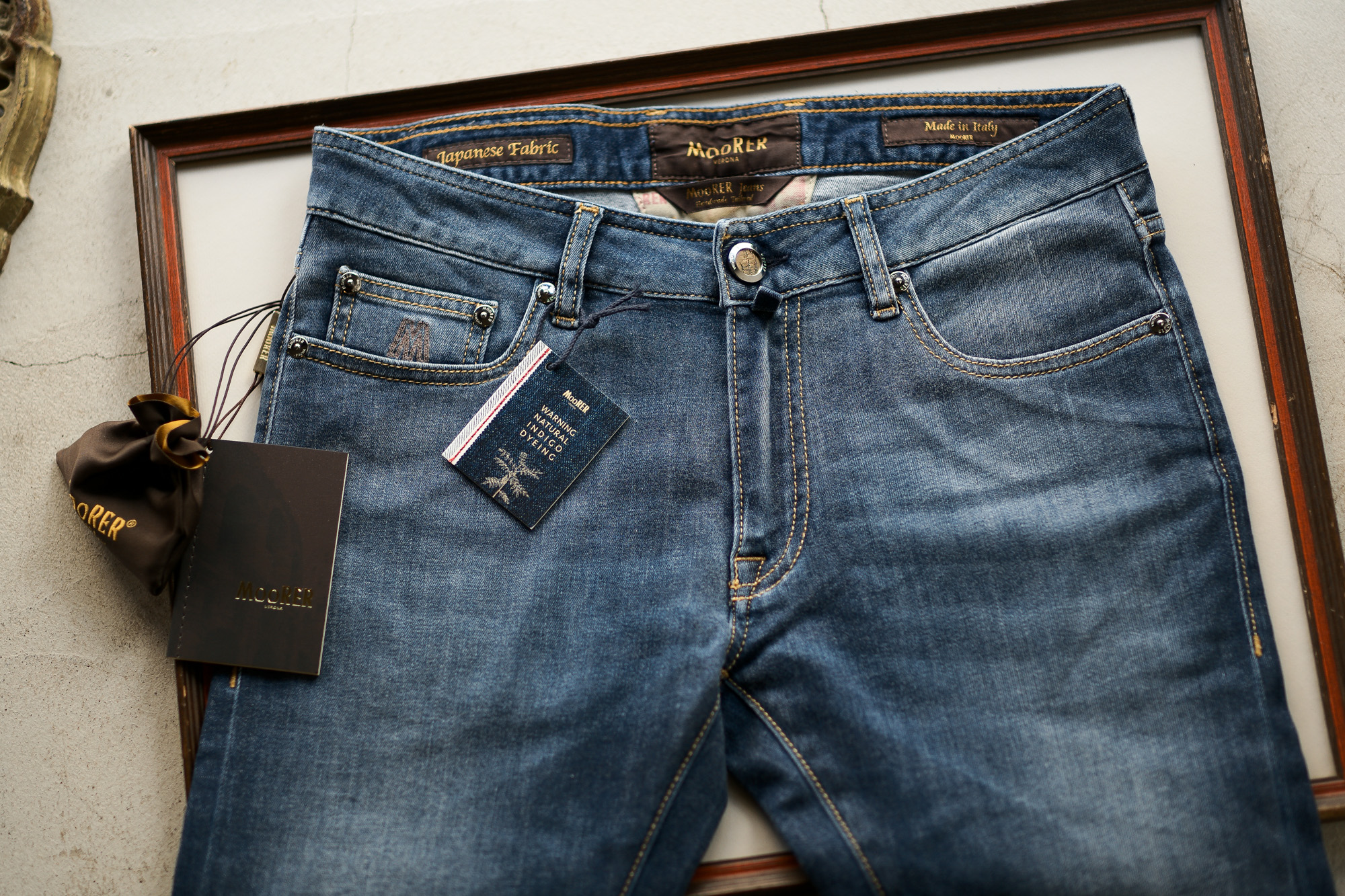 MOORER (ムーレー) CREDI-PS705 (クレディ) Japanese Fabric Comfort Denim (コンフォートデニム) ストレッチ ジーンズ デニムパンツ WASHING 4016 (ブルー) Made in italy (イタリア製) 2019 春夏新作 愛知 名古屋 altoediritto アルトエデリット