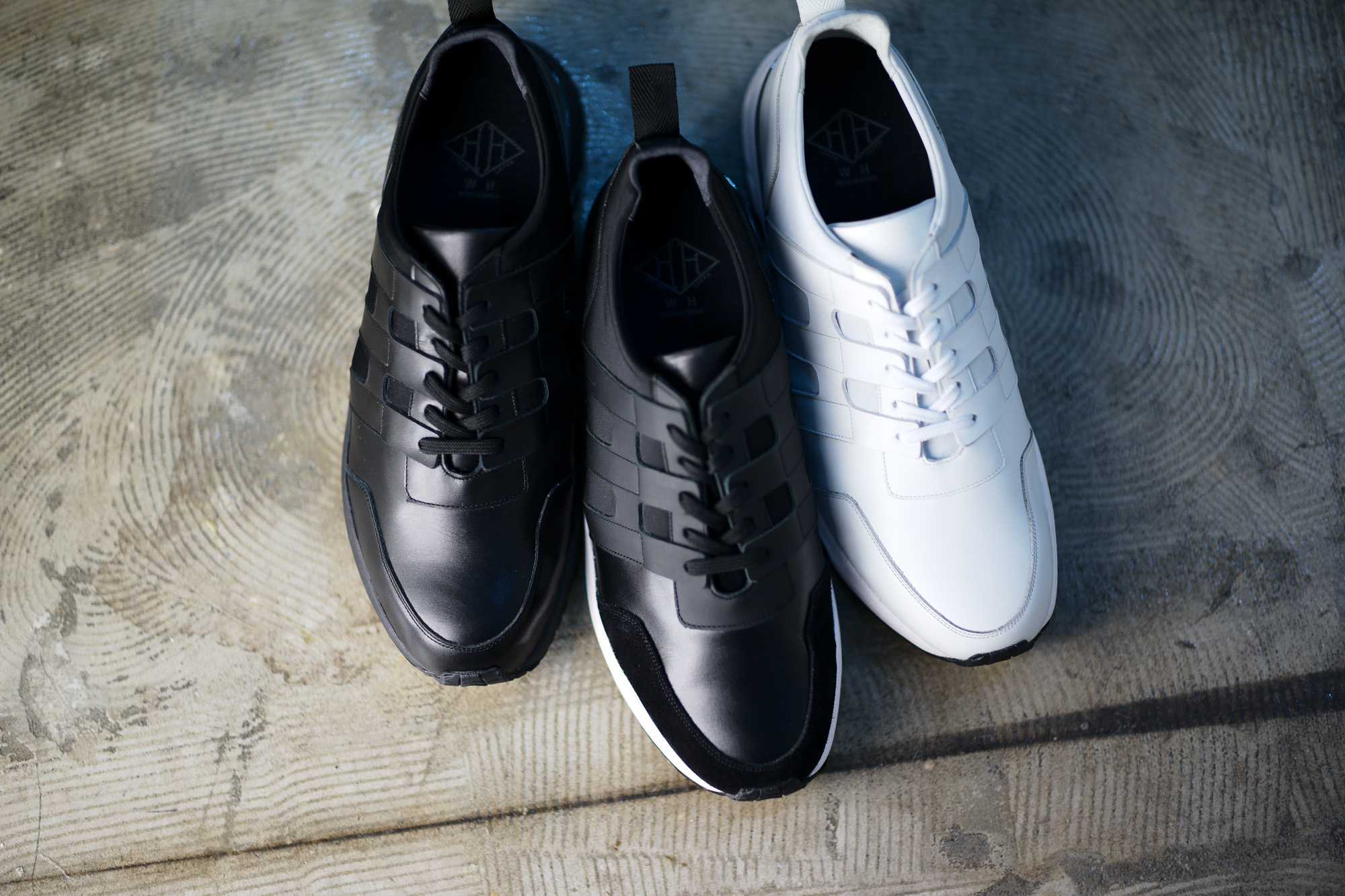 WH (ダブルエイチ) WH-0111 Faster Last(ファスターラスト) Sneakers スニーカー BLACK×BLACK , BLACK×WHITE , WHITE×WHITE MADE IN JAPAN (日本製) 2019 秋冬【ご予約受付中】 愛知 名古屋 alto e diritto altoediritto アルトエデリット 干場義雅 yoshimasahoshiba 坪内浩 hiroshitsubouchi