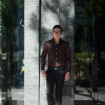 AVINO(アヴィーノ) Poplin Dress Shirts コットン ブロード ポプリン ドレスシャツ BROWN(ブラウン) made in italy (イタリア製) 2019 秋冬 【ご予約受付中】のイメージ