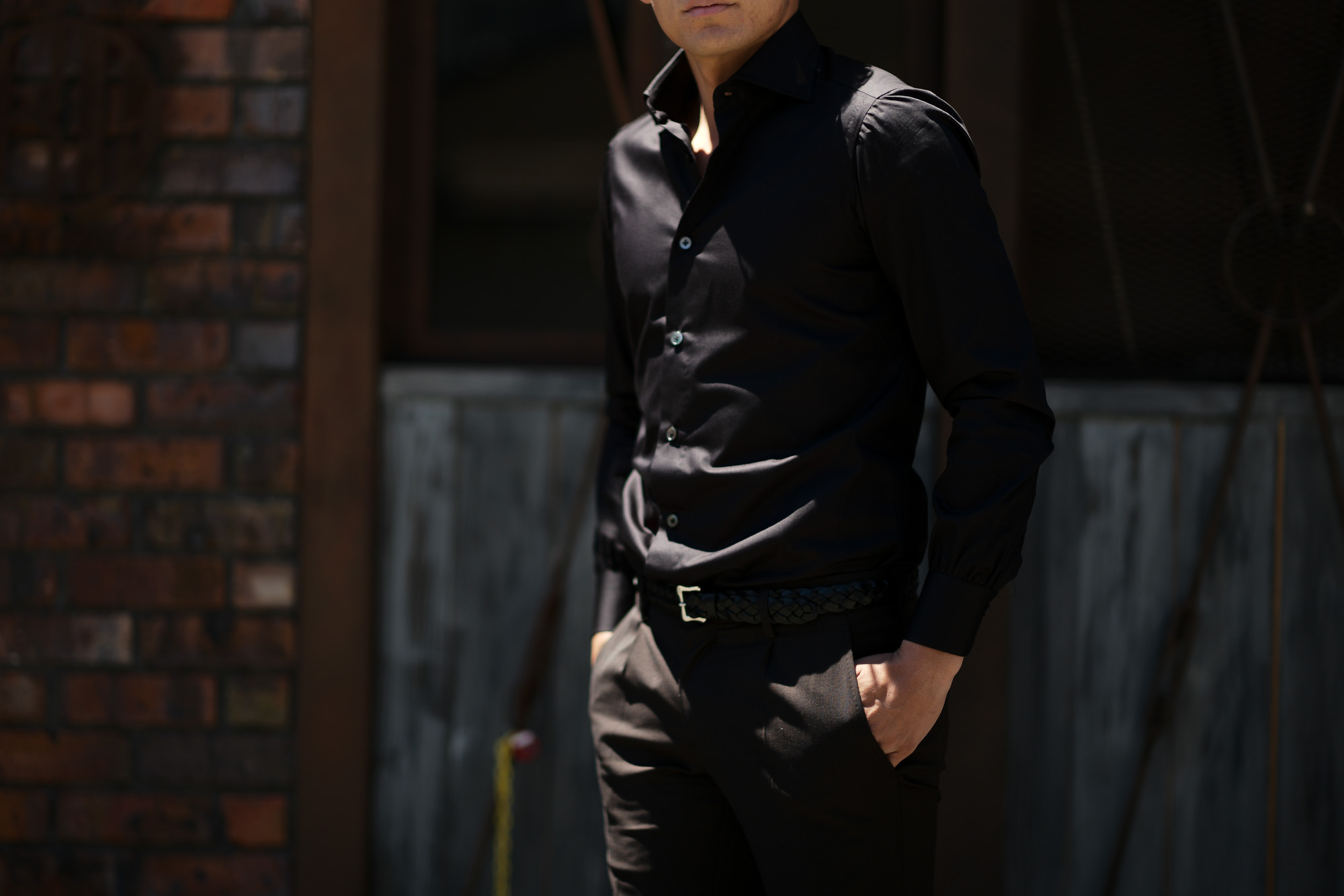 AVINO(アヴィーノ) Poplin Dress Shirts コットン ブロード ポプリン ドレスシャツ BLACK(ブラック) made in italy (イタリア製) 2019 秋冬 【ご予約受付中】 愛知 名古屋 altoediritto アルトエデリット