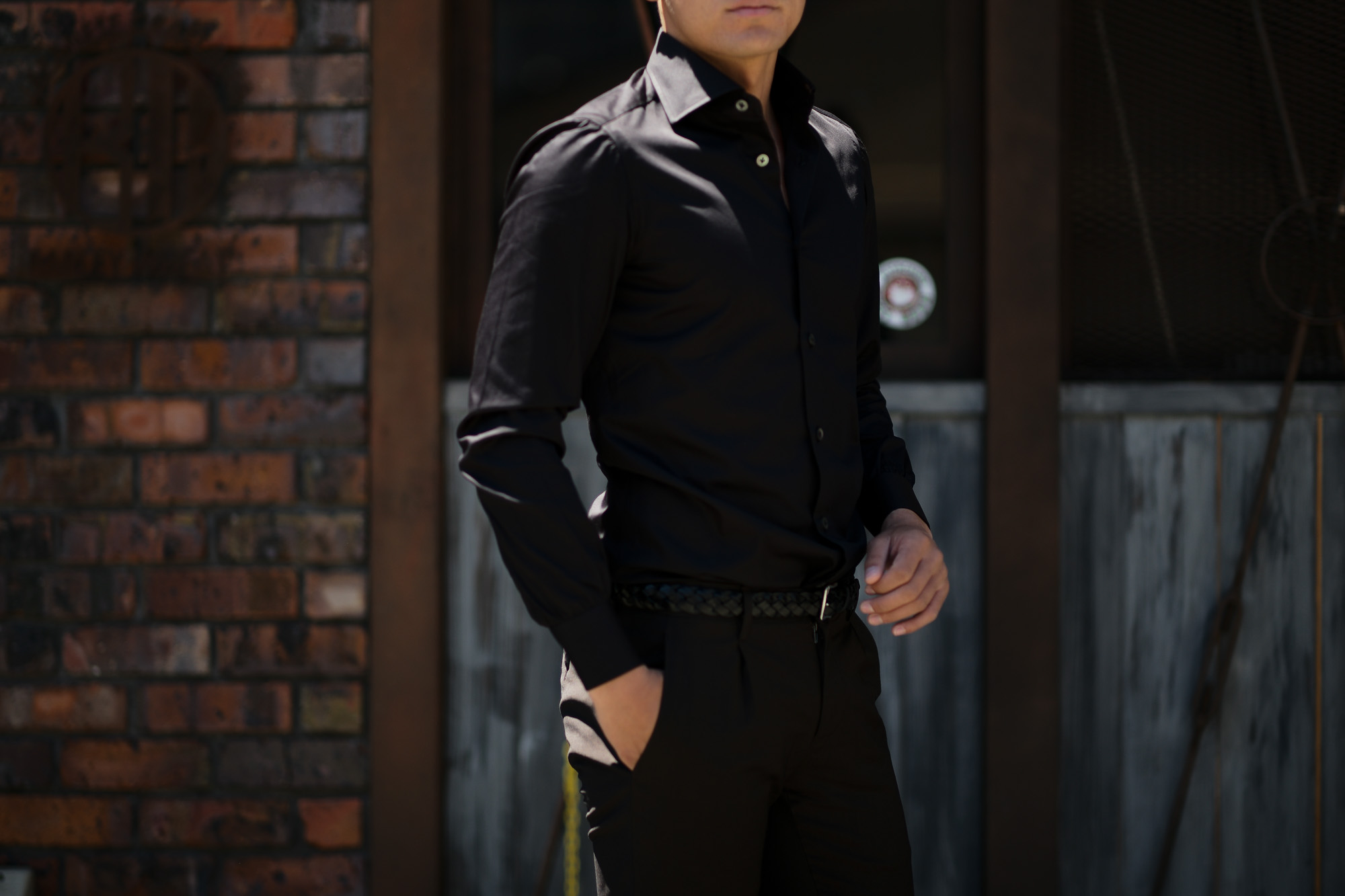 AVINO(アヴィーノ) Poplin Dress Shirts コットン ブロード ポプリン ドレスシャツ BLACK(ブラック) made in italy (イタリア製) 2019 秋冬 【ご予約受付中】 愛知 名古屋 altoediritto アルトエデリット