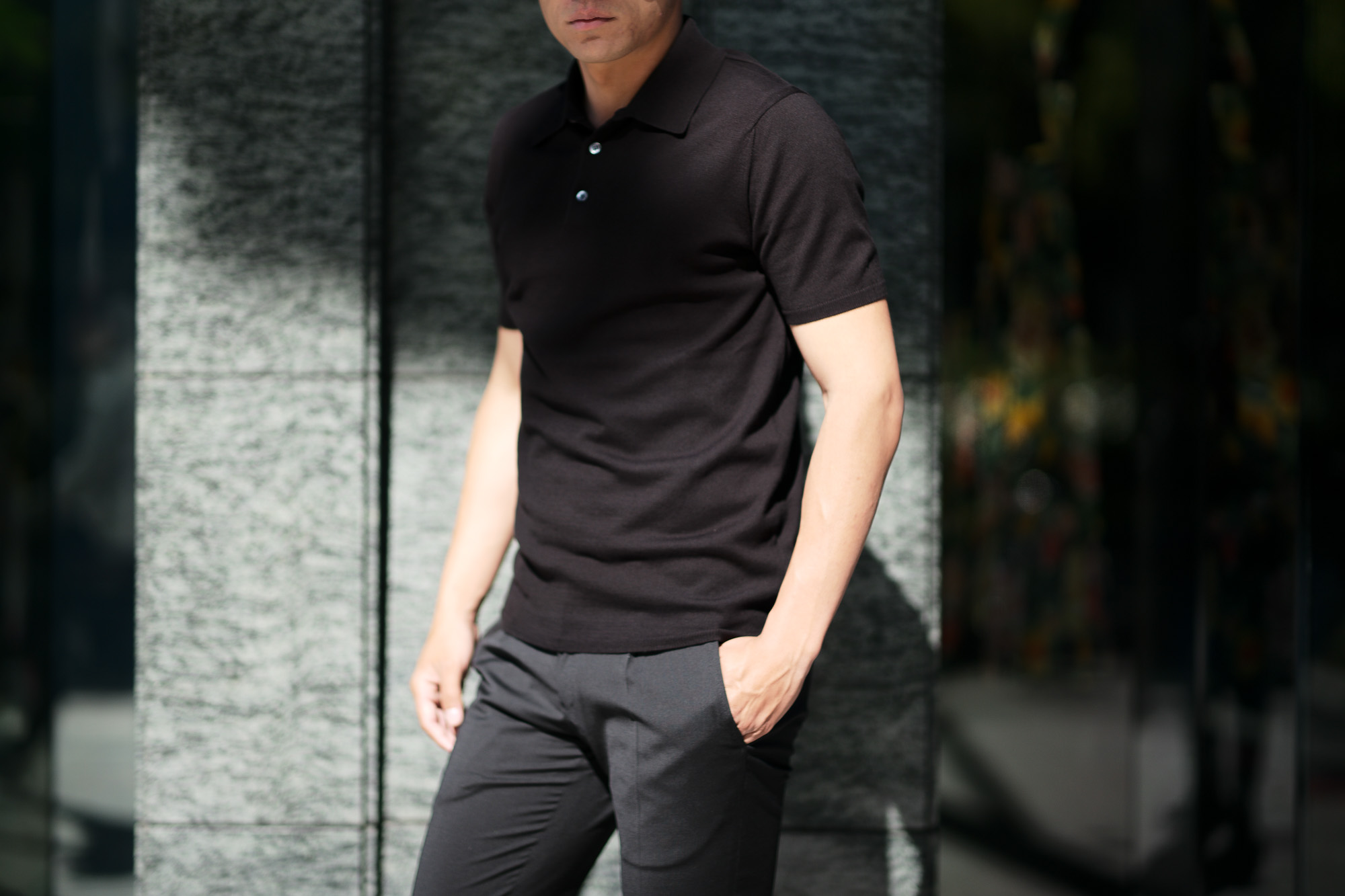 Cruciani (クルチアーニ) Knit Polo Shirt (ニット ポロシャツ) 27ゲージ コットン ニット ポロシャツ BLACK (ブラック・Z0048) made in italy (イタリア製) 2019 春夏新作 愛知 名古屋 altoediritto アルトエデリット