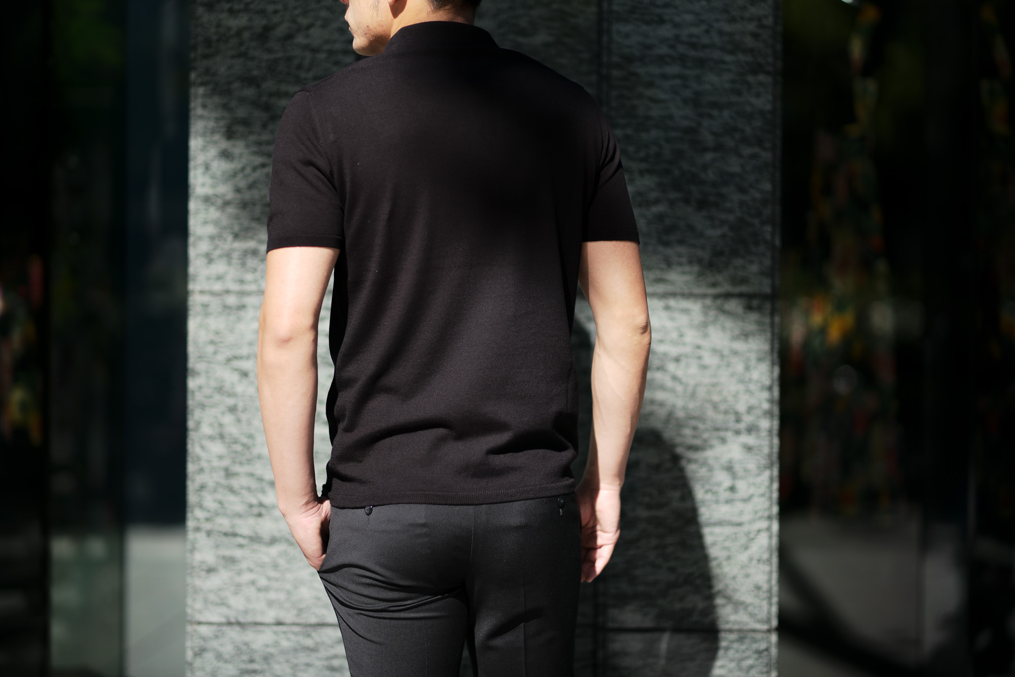 Cruciani (クルチアーニ) Knit Polo Shirt (ニット ポロシャツ) 27ゲージ コットン ニット ポロシャツ BLACK (ブラック・Z0048) made in italy (イタリア製) 2019 春夏新作 愛知 名古屋 altoediritto アルトエデリット