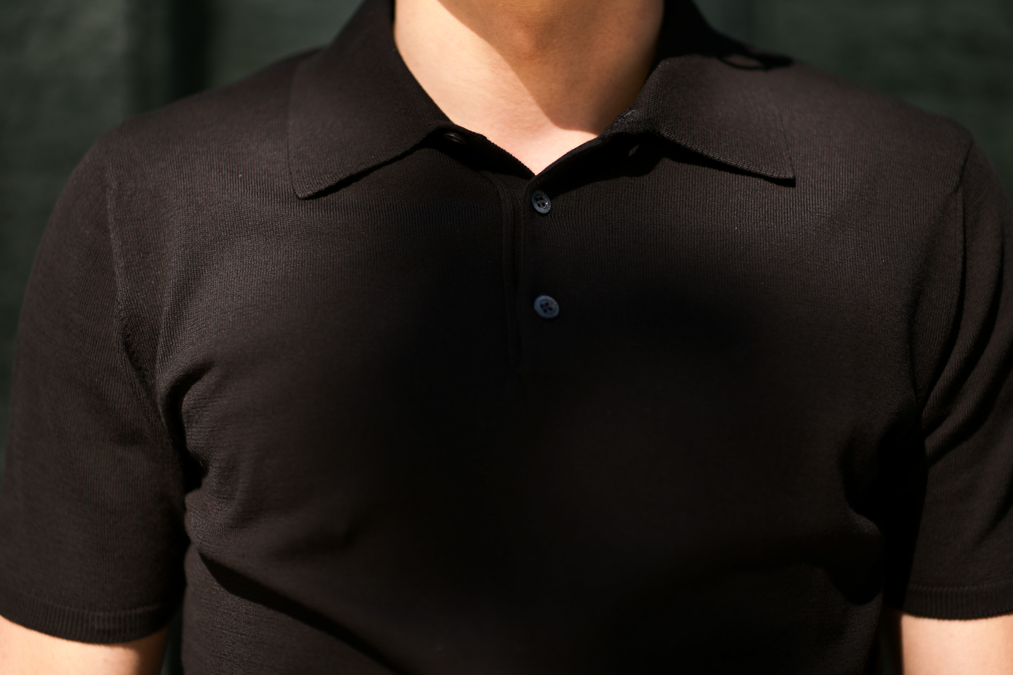 Cruciani (クルチアーニ) Knit Polo Shirt (ニット ポロシャツ) 27ゲージ コットン ニット ポロシャツ BLACK (ブラック・Z0048) made in italy (イタリア製) 2019 春夏新作 愛知 名古屋 altoediritto アルトエデリット