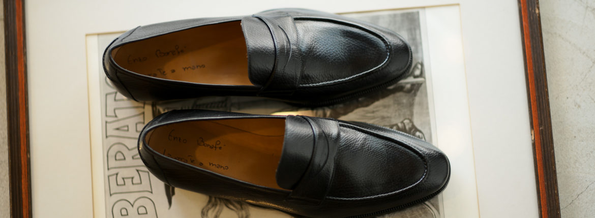 ENZO BONAFE(エンツォボナフェ) ART. EB-08 Coin Loafer コインローファー Superbuck スーパーバック ドレスシューズ ローファー NERO(ブラック) made in italy (イタリア製) 2020 春夏 【ご予約受付開始】愛知 名古屋 enzobonafe エンツォボナフェ eb08 ローファー zodiac nagoya alto e diritto altoediritto アルトエデリット