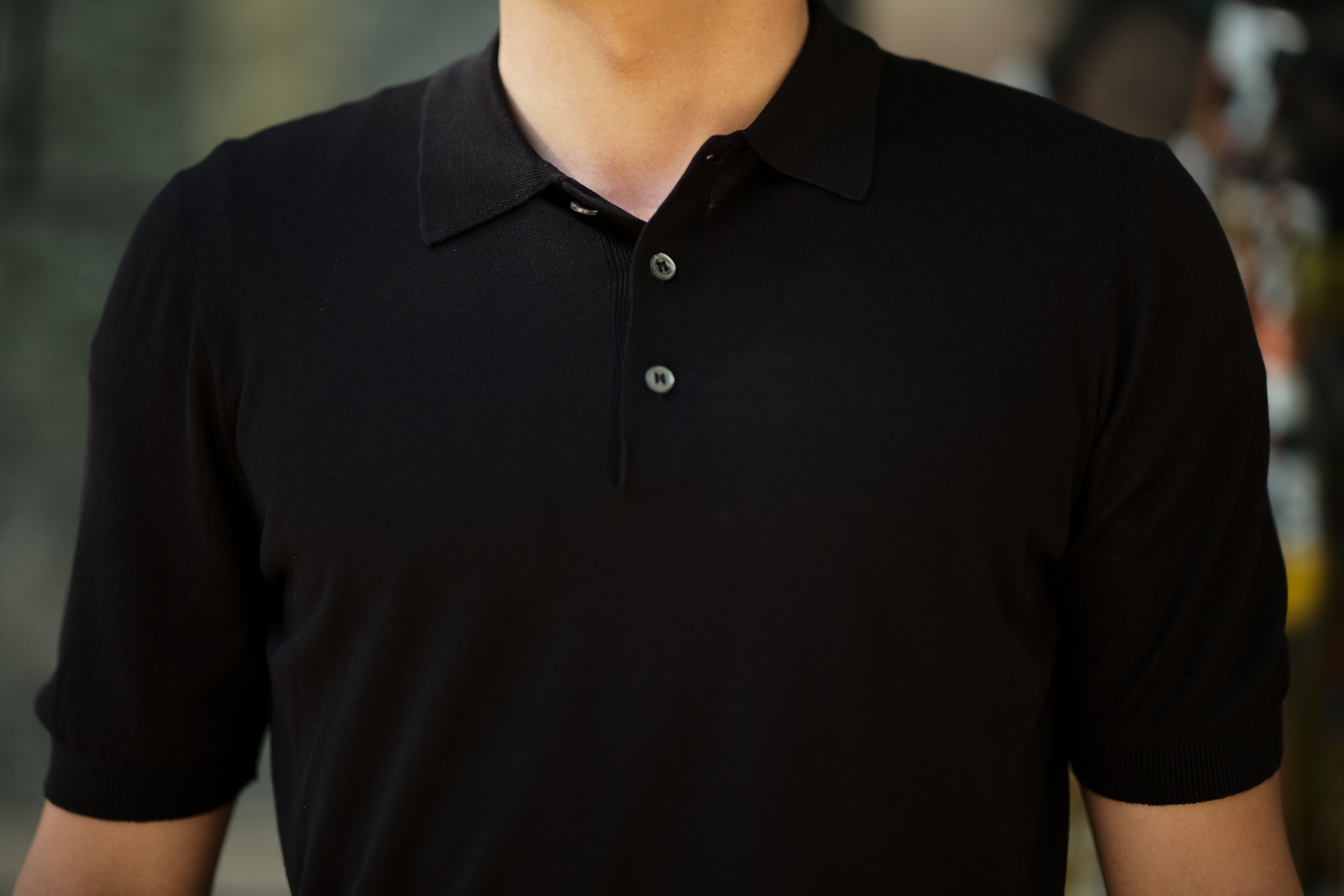 Gran Sasso (グランサッソ) Silk Knit Polo Shirt (シルクニット) SETA (シルク 100%) シルク ニット ポロシャツ BLACK (ブラック・099) made in italy (イタリア製) 2019 春夏新作 gransasso 愛知 名古屋 altoediritto アルトエデリット