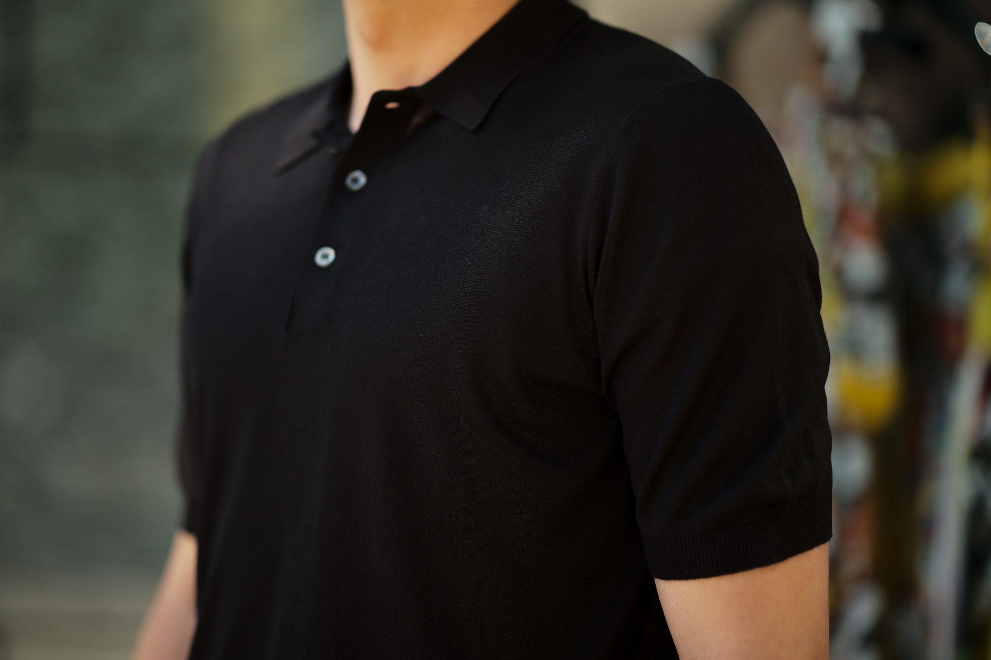 Gran Sasso (グランサッソ) Silk Knit Polo Shirt (シルクニット) SETA (シルク 100%) シルク ニット ポロシャツ BLACK (ブラック・099) made in italy (イタリア製) 2019 春夏新作 gransasso 愛知 名古屋 altoediritto アルトエデリット