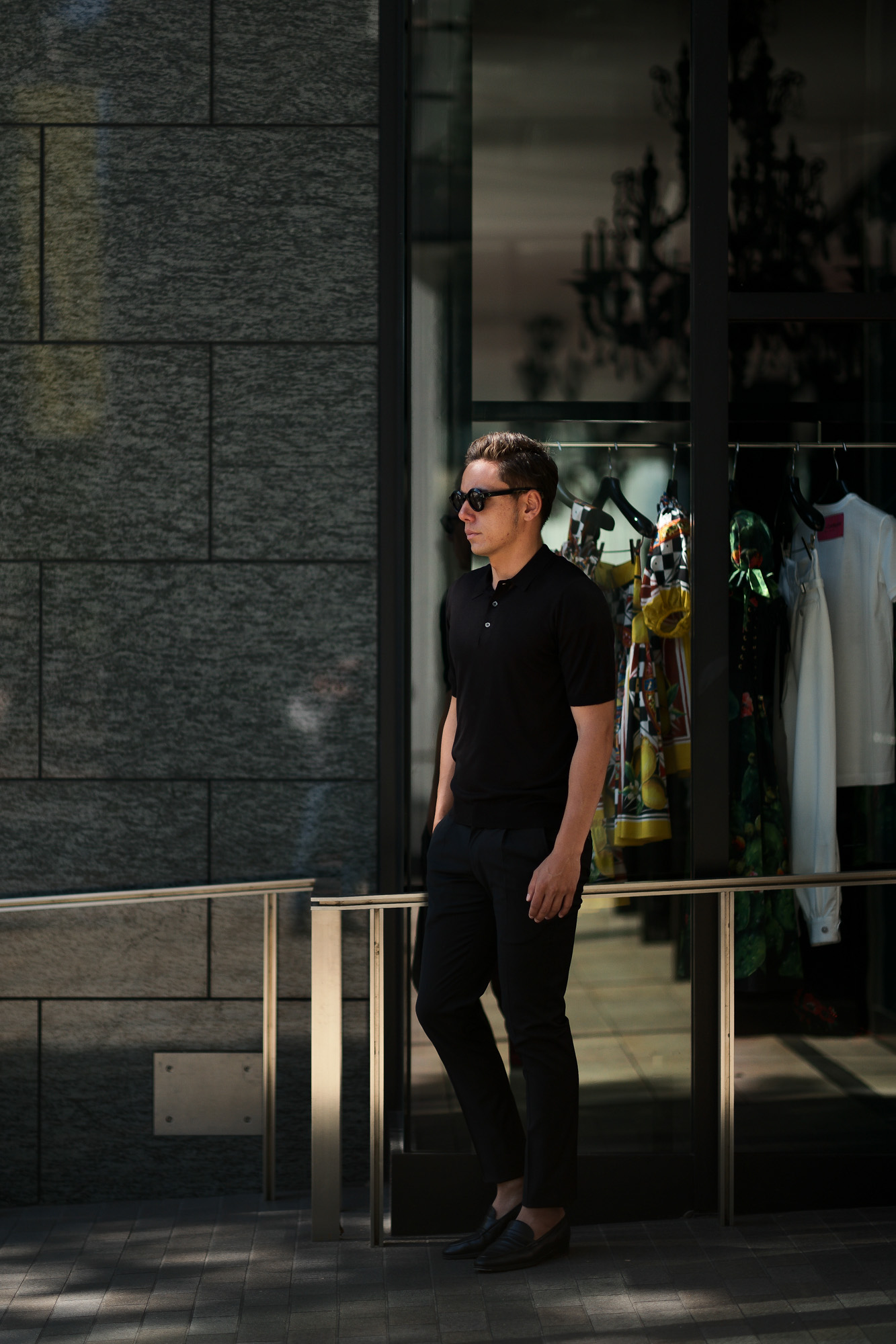 Gran Sasso (グランサッソ) Silk Knit Polo Shirt (シルクニット) SETA (シルク 100%) シルク ニット ポロシャツ BLACK (ブラック・099) made in italy (イタリア製) 2019 春夏新作 gransasso 愛知 名古屋 altoediritto アルトエデリット