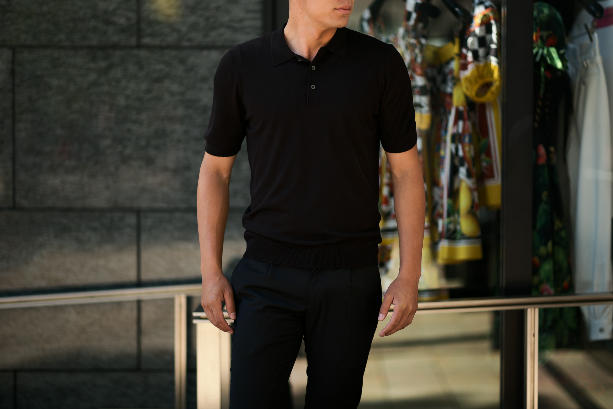 Gran Sasso (グランサッソ) Silk Knit Polo Shirt (シルクニット) SETA (シルク 100%) シルク ニット ポロシャツ BLACK (ブラック・099) made in italy (イタリア製) 2019 春夏新作 gransasso 愛知 名古屋 altoediritto アルトエデリット