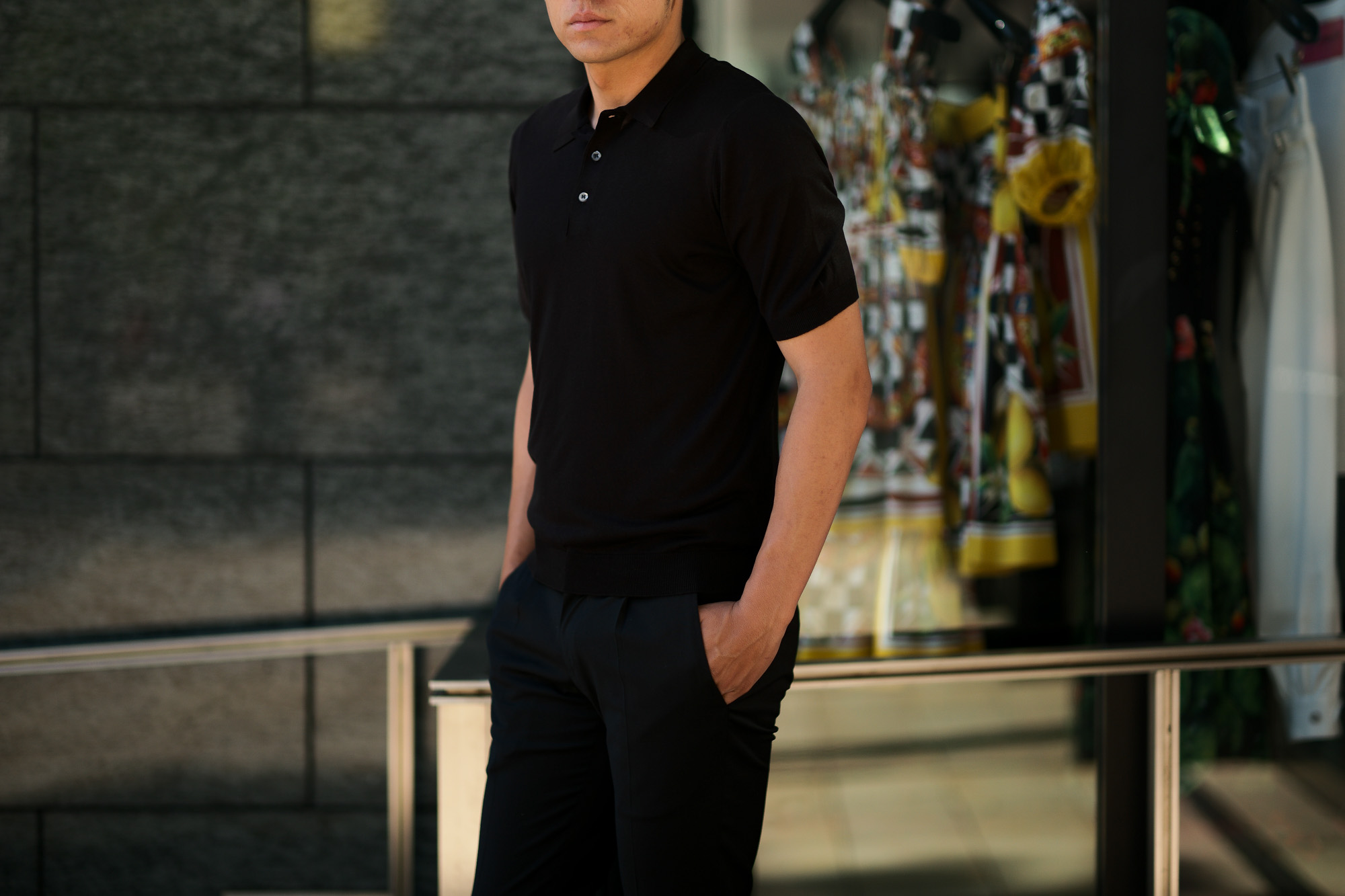 Gran Sasso (グランサッソ) Silk Knit Polo Shirt (シルクニット) SETA (シルク 100%) シルク ニット ポロシャツ BLACK (ブラック・099) made in italy (イタリア製) 2019 春夏新作 gransasso 愛知 名古屋 altoediritto アルトエデリット