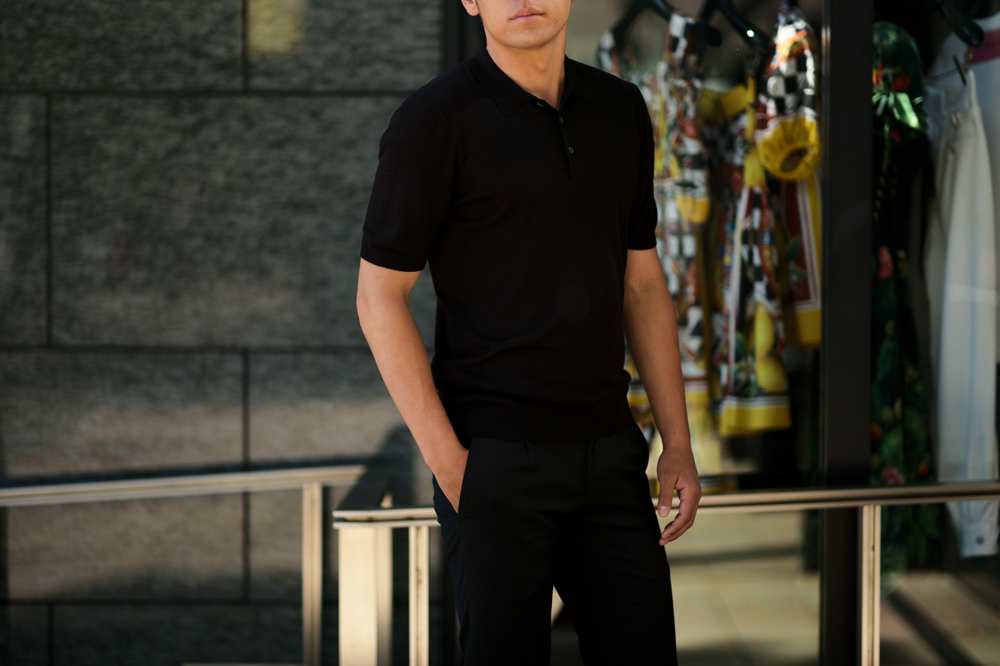 Gran Sasso (グランサッソ) Silk Knit Polo Shirt (シルクニット) SETA (シルク 100%) シルク ニット ポロシャツ BLACK (ブラック・099) made in italy (イタリア製) 2019 春夏新作 gransasso 愛知 名古屋 altoediritto アルトエデリット