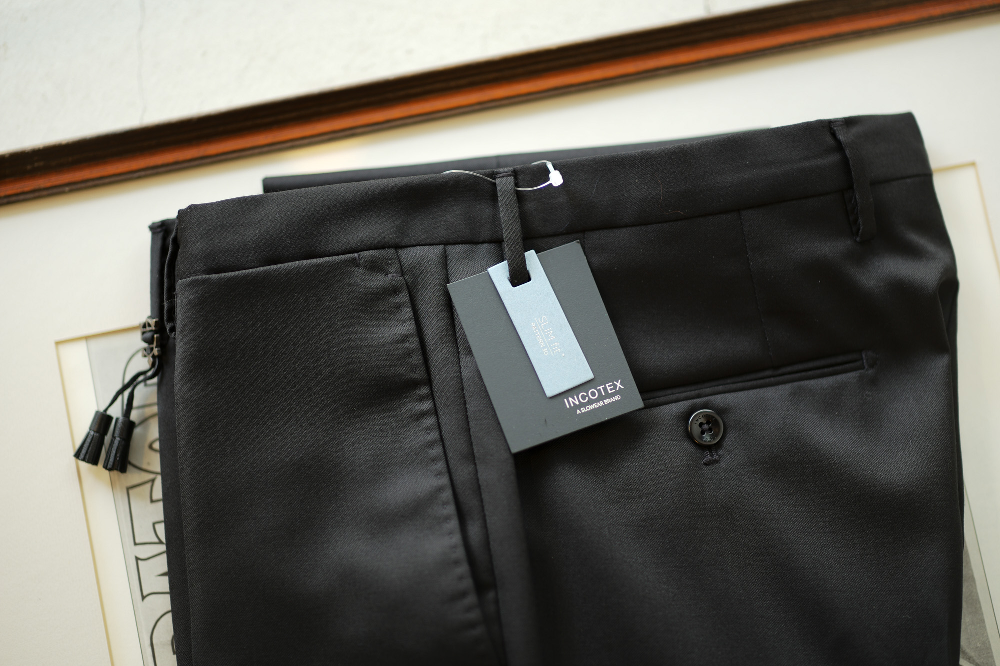 INCOTEX (インコテックス) N35 SLIM FIT (1NT035) SUPER 100’S WOOLLEN TWILL サージウール スラックス BLACK (ブラック・990) 2019 秋冬 【ご予約受付中】愛知 名古屋 altoediritto アルトエデリット