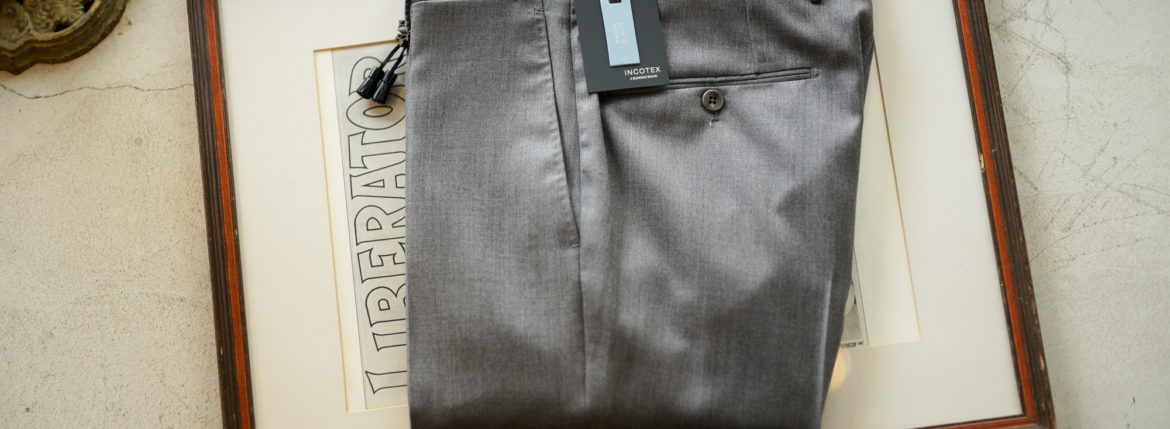 INCOTEX (インコテックス) N35 SLIM FIT (1NT035) SUPER 100’S WOOLLEN TWILL サージウール スラックス GRAY (グレー・912) 2019 秋冬 【ご予約受付中】愛知 名古屋 altoediritto アルトエデリット