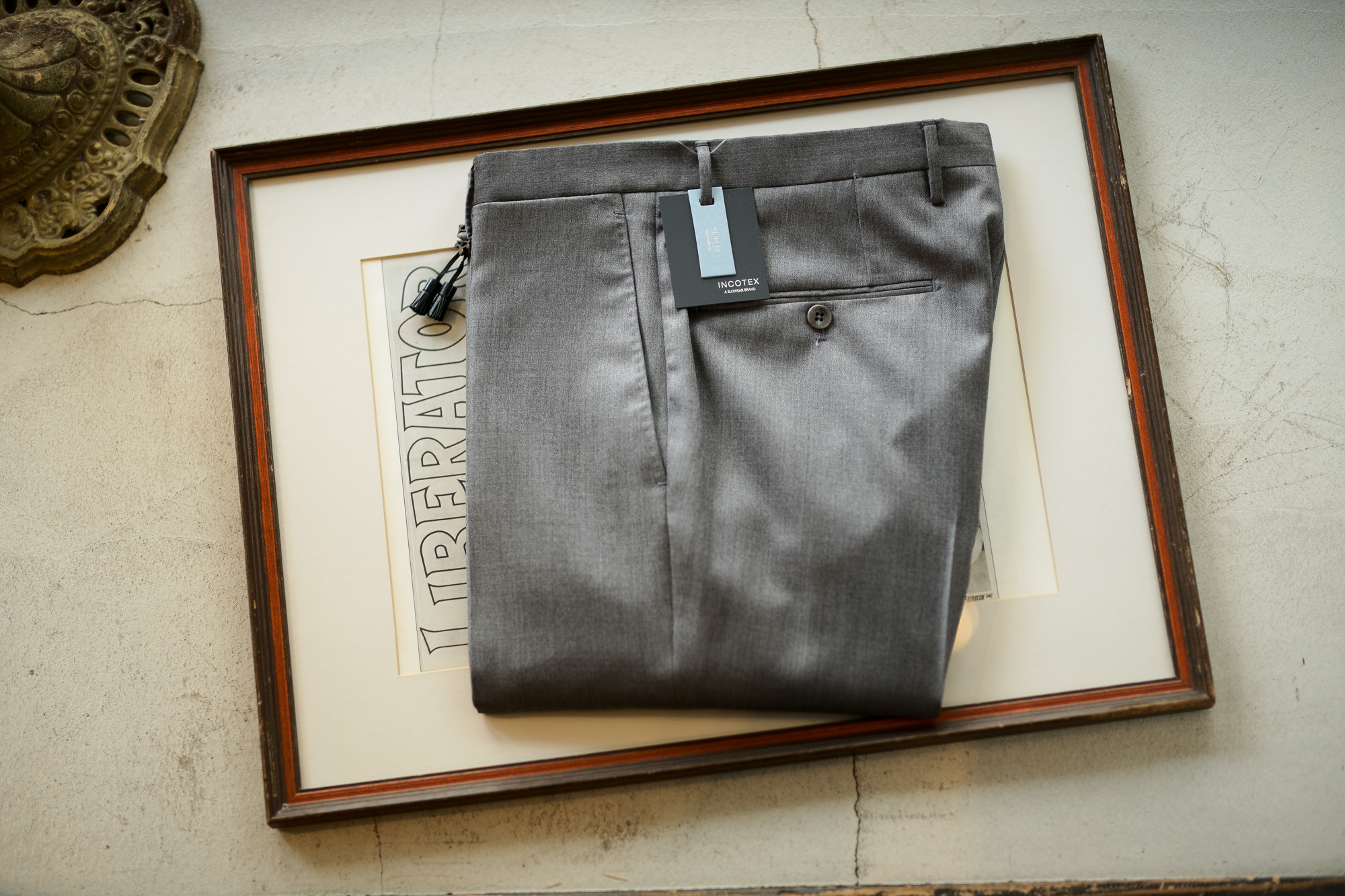 INCOTEX (インコテックス) N35 SLIM FIT (1NT035) SUPER 100’S WOOLLEN TWILL サージウール スラックス GRAY (グレー・912) 2019 秋冬 【ご予約受付中】愛知 名古屋 altoediritto アルトエデリット