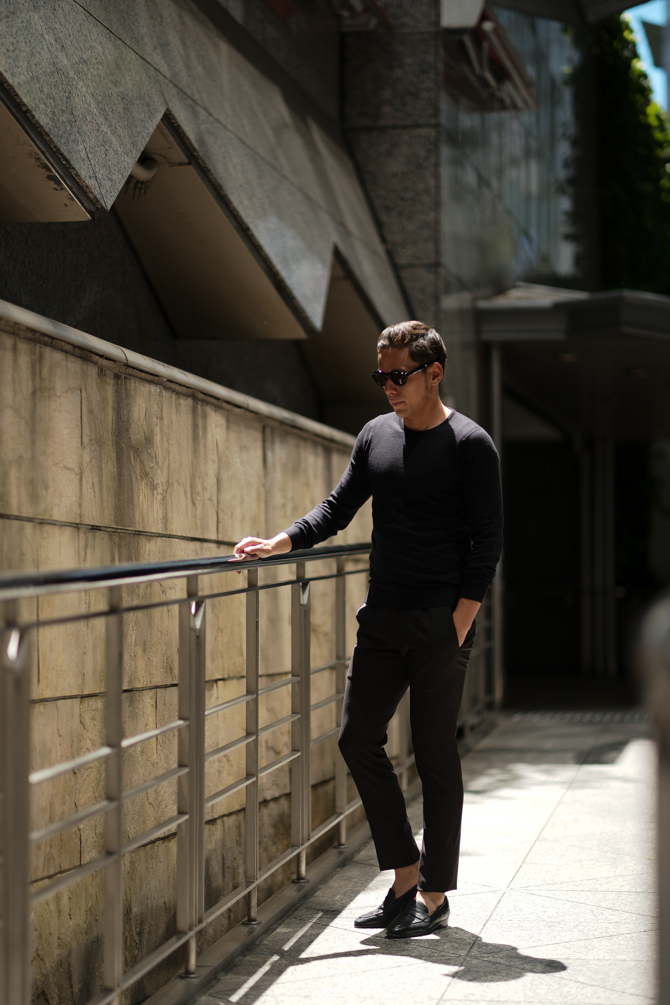 JOHN SMEDLEY (ジョンスメドレー) IMPERIAL KASHMIR (カシミアシリーズ) THEON (テオン) CASHMERE × SEA ISLAND COTTON コットンカシミヤニット セーター BLACK(ブラック) Made in England (イギリス製) 2019 春夏新作 johnsmedley 愛知 名古屋 altoediritto アルトエデリット