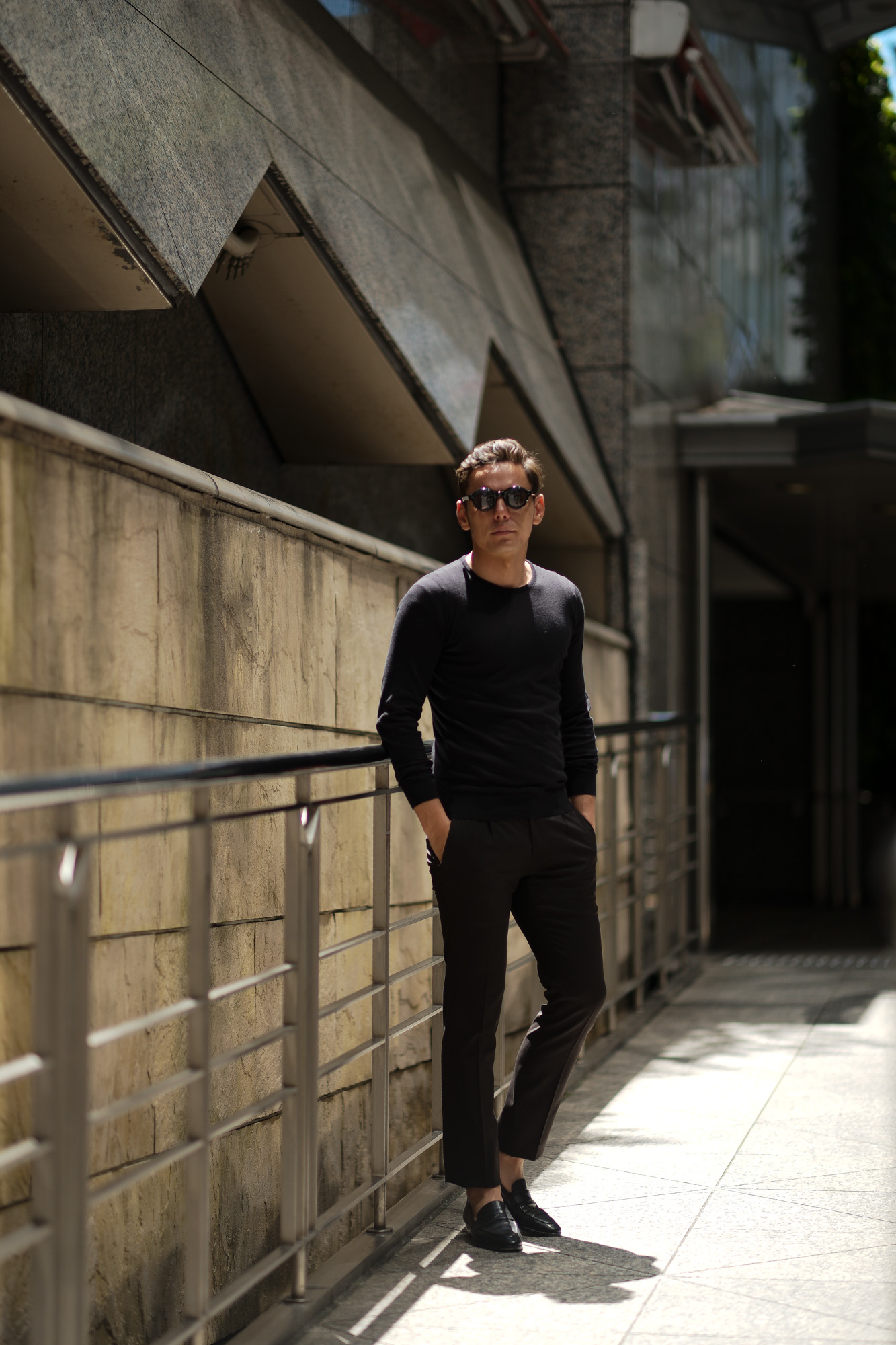 JOHN SMEDLEY (ジョンスメドレー) IMPERIAL KASHMIR (カシミアシリーズ) THEON (テオン) CASHMERE × SEA ISLAND COTTON コットンカシミヤニット セーター BLACK(ブラック) Made in England (イギリス製) 2019 春夏新作 johnsmedley 愛知 名古屋 altoediritto アルトエデリット