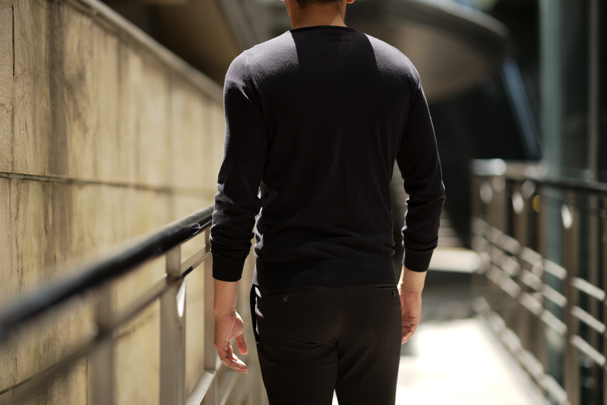 JOHN SMEDLEY (ジョンスメドレー) IMPERIAL KASHMIR (カシミアシリーズ) THEON (テオン) CASHMERE × SEA ISLAND COTTON コットンカシミヤニット セーター BLACK(ブラック) Made in England (イギリス製) 2019 春夏新作 johnsmedley 愛知 名古屋 altoediritto アルトエデリット