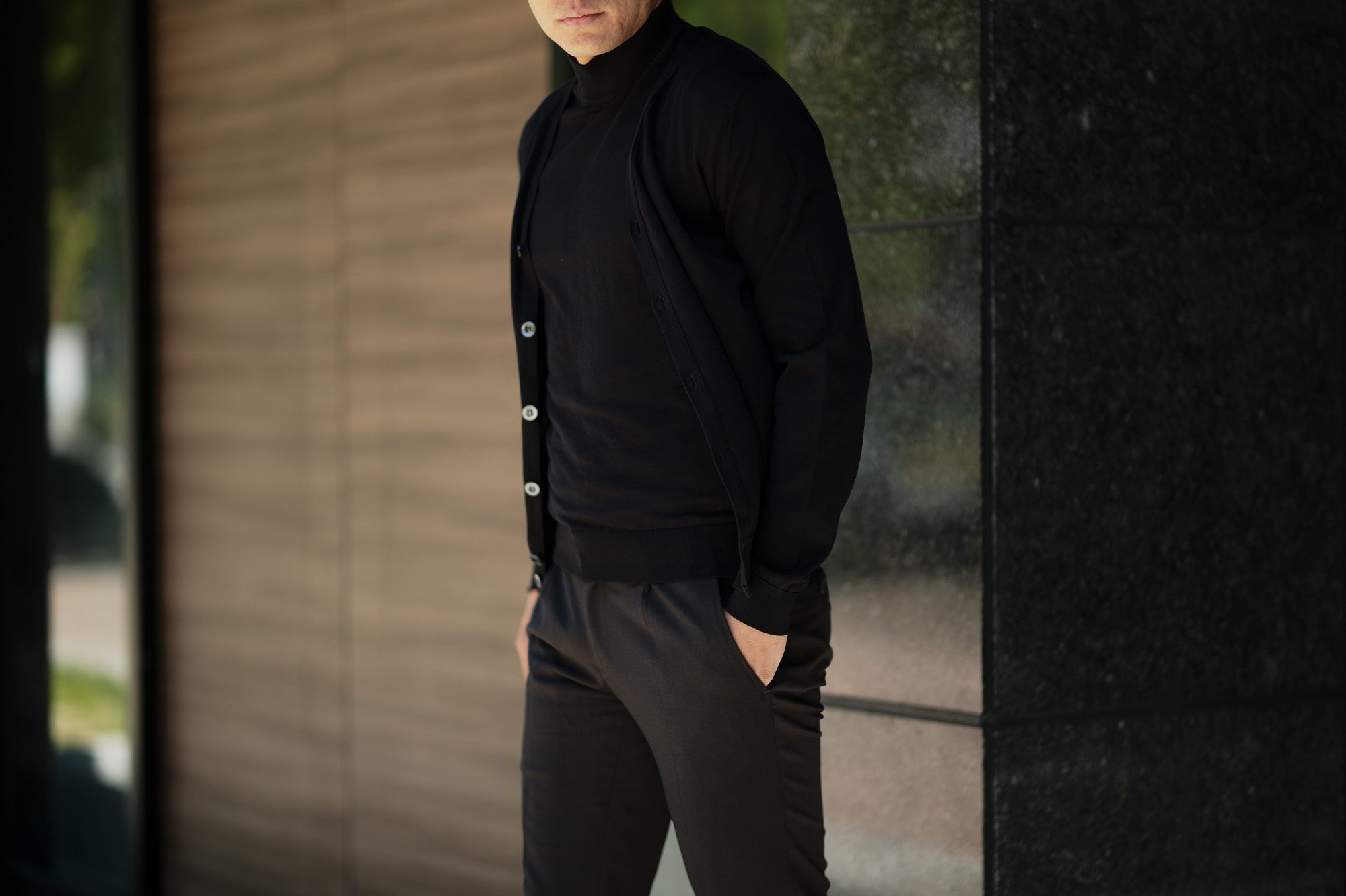 JOHN SMEDLEY (ジョンスメドレー) ISEO (イセオ) SEA ISLAND COTTON (シーアイランドコットン) コットンニット Vネック カーディガン BLACK (ブラック) Made in England (イギリス製) 2019 春夏新作 johnsmedley 愛知 名古屋 altoediritto アルトエデリット