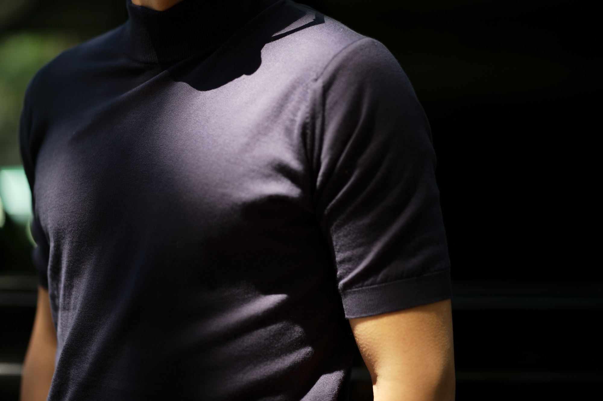 JOHN SMEDLEY (ジョンスメドレー) S3813 Mock neck T-shirt SEA ISLAND COTTON (シーアイランドコットン) コットンニット モックネック Tシャツ NAVY (ネイビー) Made in England (イギリス製) 2019 春夏新作 johnsmedley 愛知 名古屋 altoediritto アルトエデリット