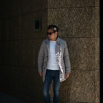 MOORER (ムーレー) SC / MORANDI-KM (モランディ) ポリエステル ダブルブレスト スタンドカラー スプリング コート MARMO (グレー) Made in italy (イタリア製) 2019 春夏新作のイメージ