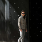 MOORER (ムーレー) NABUCCO-KM (ナブッコ) ダブルブレスト スタンドカラー ナイロン ジャケット VISONE (グレージュ) Made in italy (イタリア製) 2019 春夏新作のイメージ