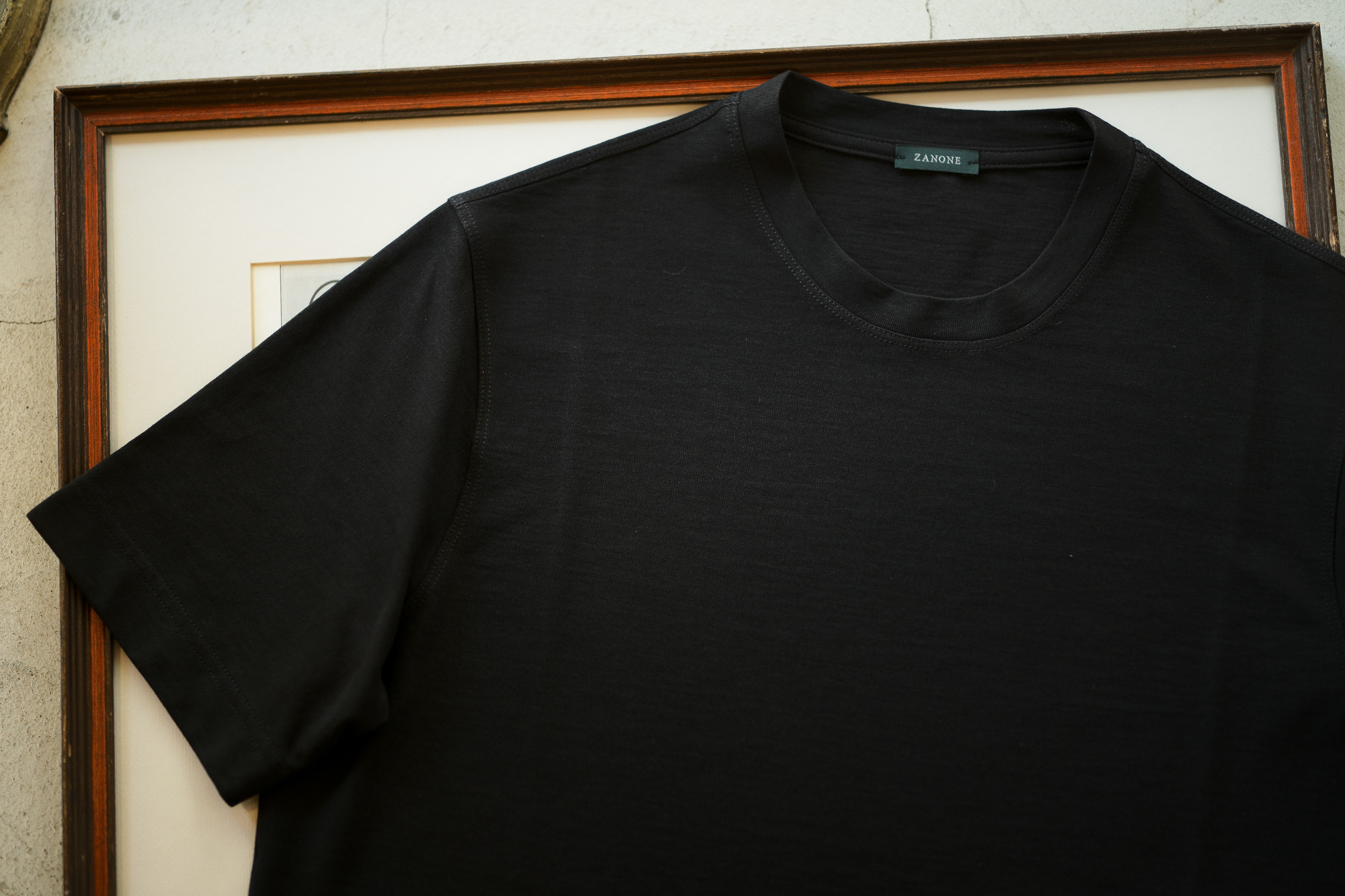 ZANONE (ザノーネ) Crew Neck T-shirt (クルーネックTシャツ) ice cotton アイスコットン Tシャツ BLACK (ブラック・Z0015) MADE IN ITALY(イタリア製) 2019 春夏新作 愛知 名古屋 altoediritto アルトエデリット