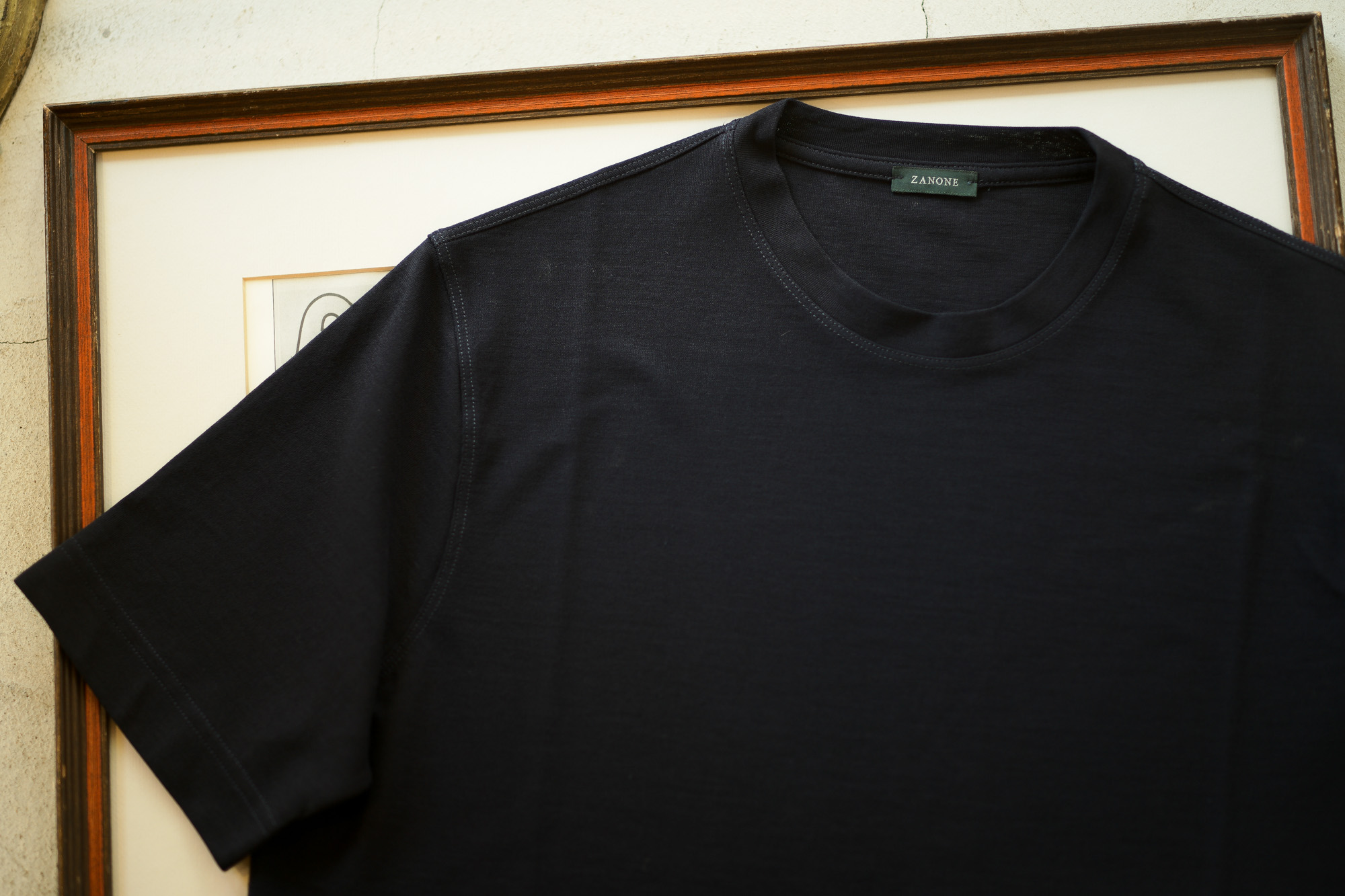 ZANONE (ザノーネ) Crew Neck T-shirt (クルーネックTシャツ) ice cotton アイスコットン Tシャツ NAVY (ネイビー・Z0542) MADE IN ITALY(イタリア製) 2019 春夏新作 愛知 名古屋 altoediritto アルトエデリット