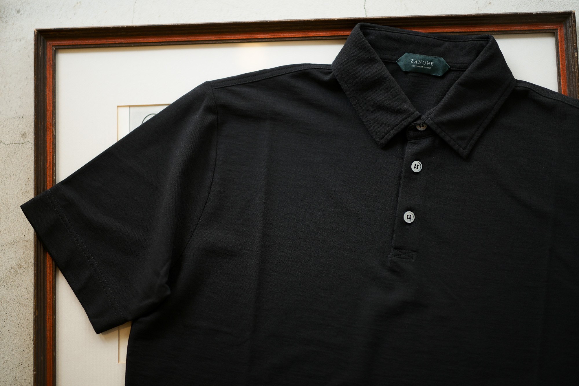 ZANONE(ザノーネ) Polo Shirt ice cotton アイスコットン ポロシャツ BLACK (ブラック・Z0015) made in italy (イタリア製) 2019 春夏新作 愛知 名古屋 altoediritto アルトエデリット