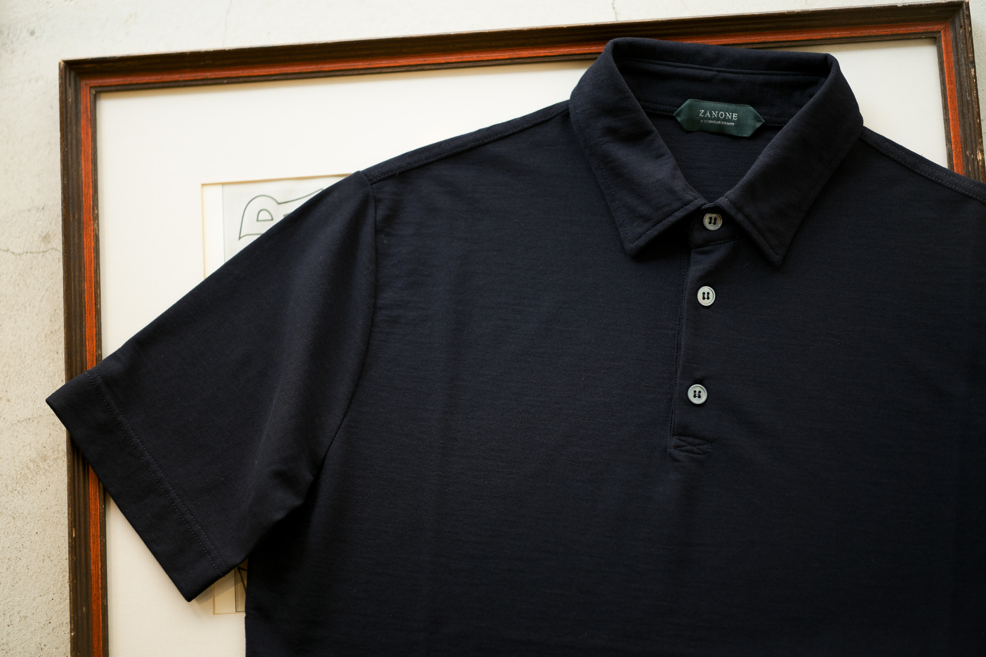 ZANONE(ザノーネ) Polo Shirt ice cotton アイスコットン ポロシャツ NAVY (ネイビー・Z0542)  made in italy (イタリア製) 2019 春夏新作 愛知 名古屋 altoediritto アルトエデリット