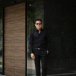 AVINO(アヴィーノ) Poplin Dress Shirts コットン ブロード ポプリン ドレスシャツ BLACK(ブラック) made in italy (イタリア製) 2019 秋冬 【ご予約受付中】のイメージ