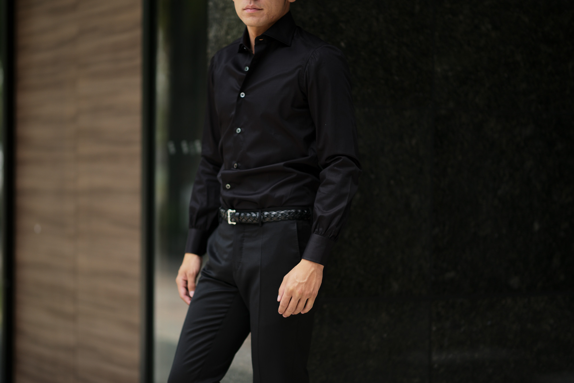 AVINO(アヴィーノ) Poplin Dress Shirts コットン ブロード ポプリン ドレスシャツ BLACK(ブラック) made in italy (イタリア製) 2019 秋冬 【ご予約受付中】  愛知 名古屋 altoediritto アルトエデリット