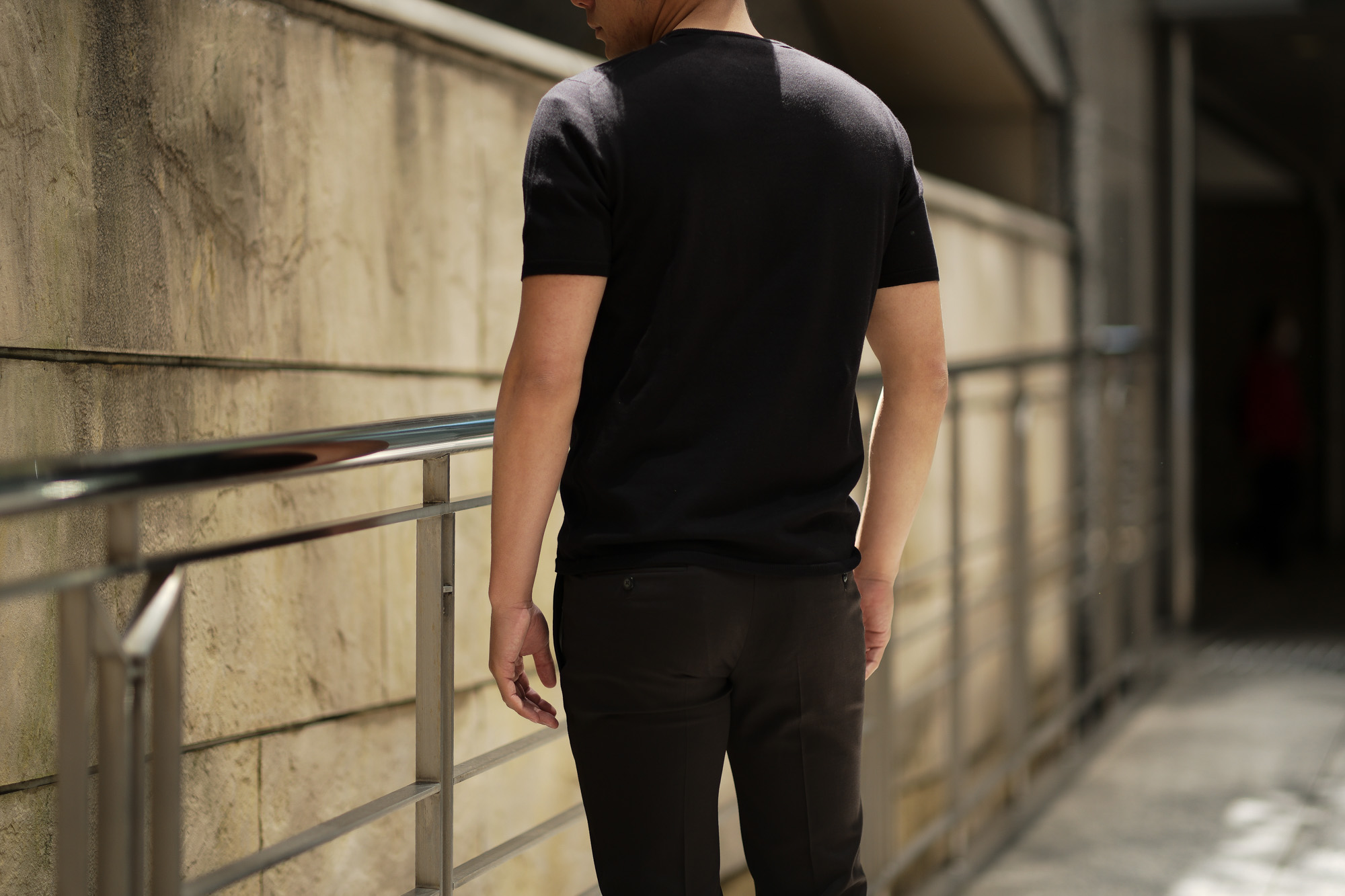 Cruciani (クルチアーニ) Knit T-shirt (ニット Tシャツ) 27ゲージ コットン ニット Tシャツ BLACK (ブラック・Z0048) made in italy (イタリア製) 2019 春夏新作 愛知 名古屋 altoediritto アルトエデリット