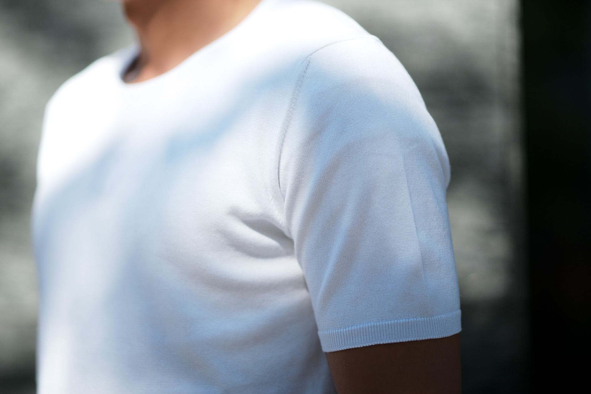 Cruciani (クルチアーニ) Knit T-shirt (ニット Tシャツ) 27ゲージ コットン ニット Tシャツ WHITE (ホワイト・Z0001) made in italy (イタリア製) 2019 春夏新作 愛知 名古屋 altoediritto アルトエデリット
