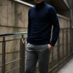 Cuervo (クエルボ) Sartoria Collection (サルトリア コレクション) John(ジョン) Turtle Neck Sweater (タートルネックセーター) ウールニット セーター NAVY (ネイビー) MADE IN JAPAN (日本製) 2019 秋冬 【ご予約受付中】のイメージ