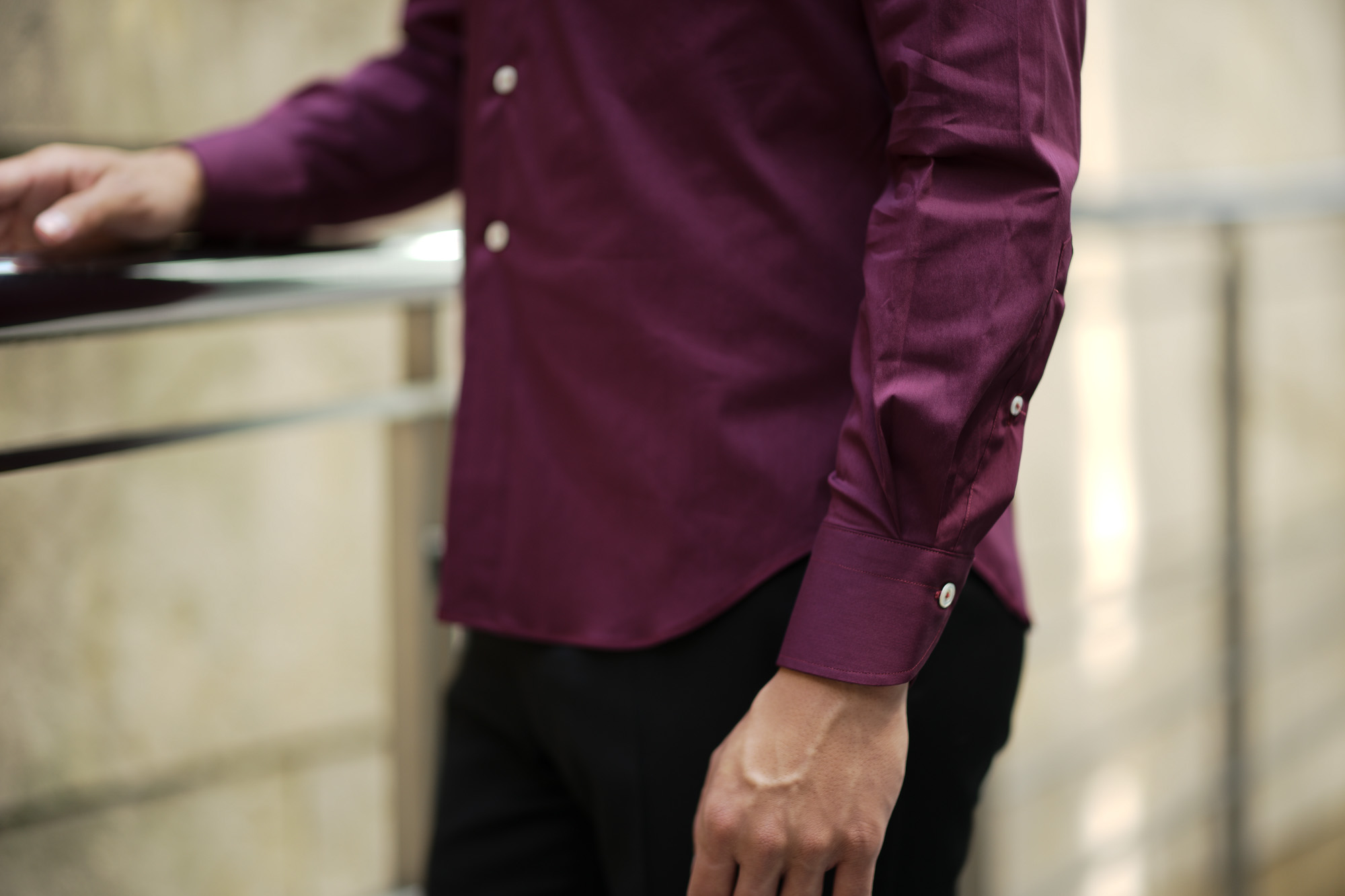 Cuervo (クエルボ) Sartoria Collection (サルトリア コレクション) Pier(ピエル) STRETCH COTTON ストレッチコットン シャツ BORDEAUX (ボルドー) MADE IN ITALY (イタリア製) 2019 春夏新作 【新色ボルドーフリー分発売中】イタリアシャツ 愛知 名古屋 altoediritto アルトエデリット