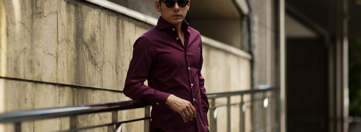 Cuervo (クエルボ) Sartoria Collection (サルトリア コレクション) Pier(ピエル) STRETCH COTTON ストレッチコットン シャツ BORDEAUX (ボルドー) MADE IN ITALY (イタリア製) 2019 春夏新作 【新色ボルドーフリー分発売中】イタリアシャツ 愛知 名古屋 altoediritto アルトエデリット