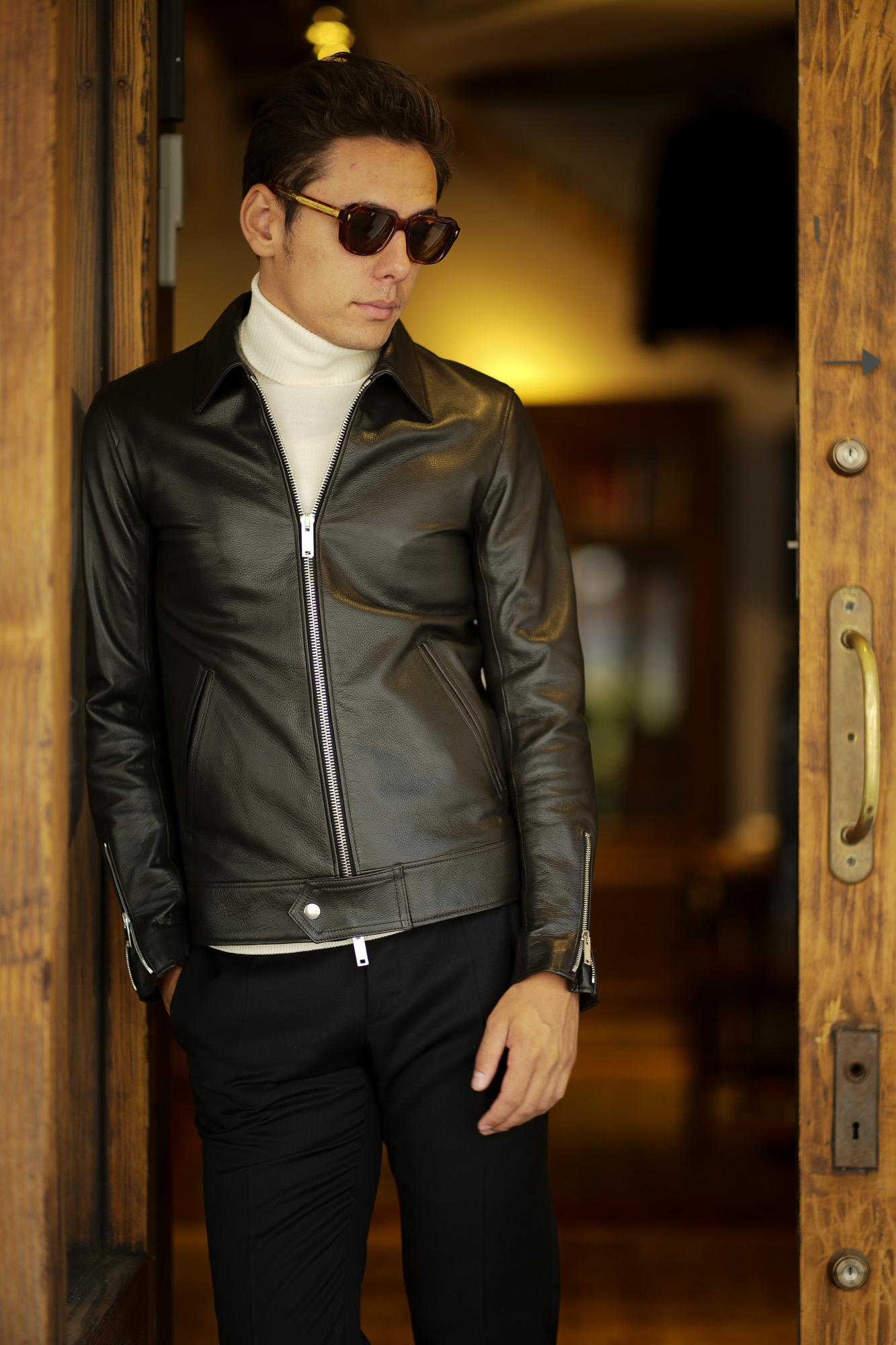 Cuervo (クエルボ) Satisfaction Leather Collection (サティスファクション レザー コレクション) TOM (トム) BUFFALO LEATHER (バッファロー レザー) シングル ライダース ジャケット BROWN (ブラウン) MADE IN JAPAN (日本製) 2019 春夏 【ご予約受付中】 クエルボ レザージャケット 愛知 名古屋 alto e diritto アルトエデリット セレクトショップ