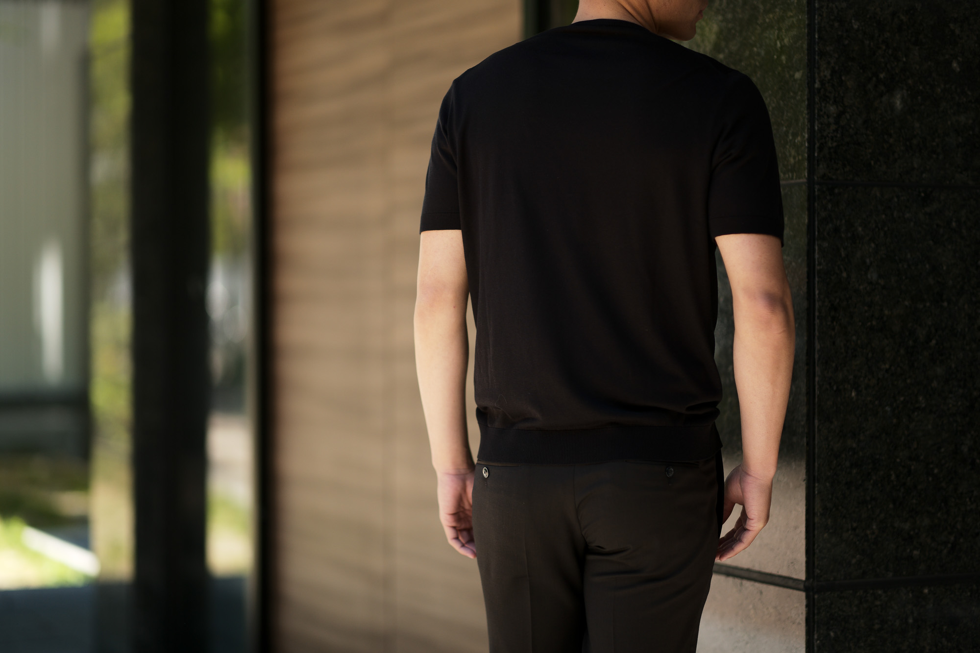 Gran Sasso (グランサッソ) Silk Knit T-shirt (シルクニット Tシャツ) SETA (シルク 100%) ショートスリーブ シルク ニット Tシャツ BLACK (ブラック・099) made in italy (イタリア製) 2019 春夏新作 gransasso 愛知 名古屋 altoediritto アルトエデリット