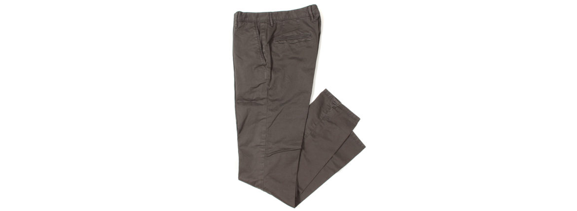 INCOTEX SLACKS（インコテックススラックス）10S100 SLIM FIT G.D. GABARDIND STRETCH ガーメントダイ ストレッチ コットン トラウザーズ チノパンツ BROWN (ブラウン・433) 2019 春夏新作のイメージ