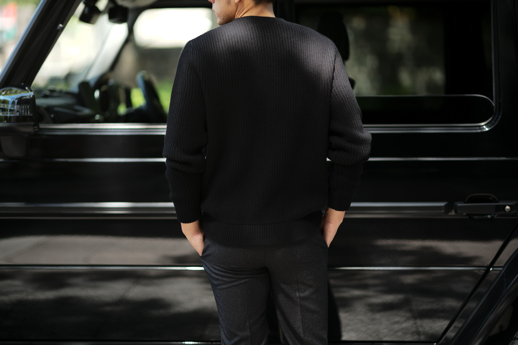 LAMBERTO LOSANI (ランベルト ロザーニ) Cashmere Crew Neck Sweater (カシミア クルーネック セーター) ローゲージ カシミアニット セーター BLACK (ブラック・0901) made in italy (イタリア製) 2019 秋冬 lambertolosani ランベルトロザーニ 愛知 名古屋 altoediritto アルトエデリット