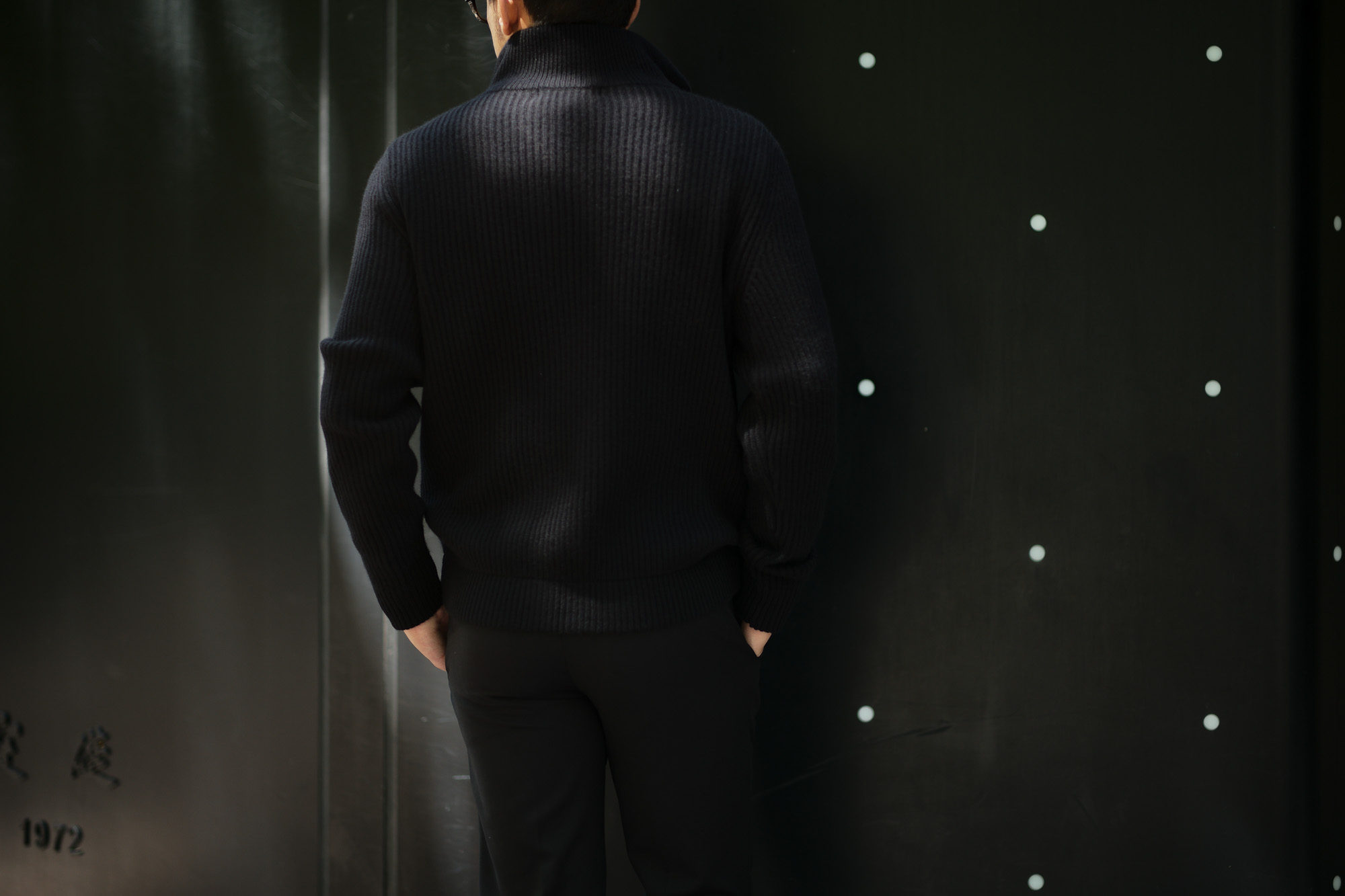 LAMBERTO LOSANI (ランベルト ロザーニ) Cashmere Zip Up Cardigan (カシミア ジップアップ カーディガン) ローゲージ カシミアニット カーディガン BLACK (ブラック・901) made in italy (イタリア製) 2019 秋冬 lambertolosani ランベルトロザーニ 愛知 名古屋 altoediritto アルトエデリット