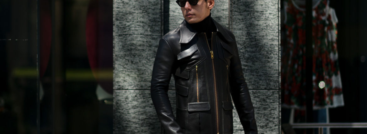 South Paradiso Leather (サウスパラディソレザー) East West イーストウエスト ADLER(アードラー) Cow Hide Leather カウハイドレザー レザージャケット BLACK (ブラック) MADE IN USA (アメリカ製) 2019 秋冬のイメージ