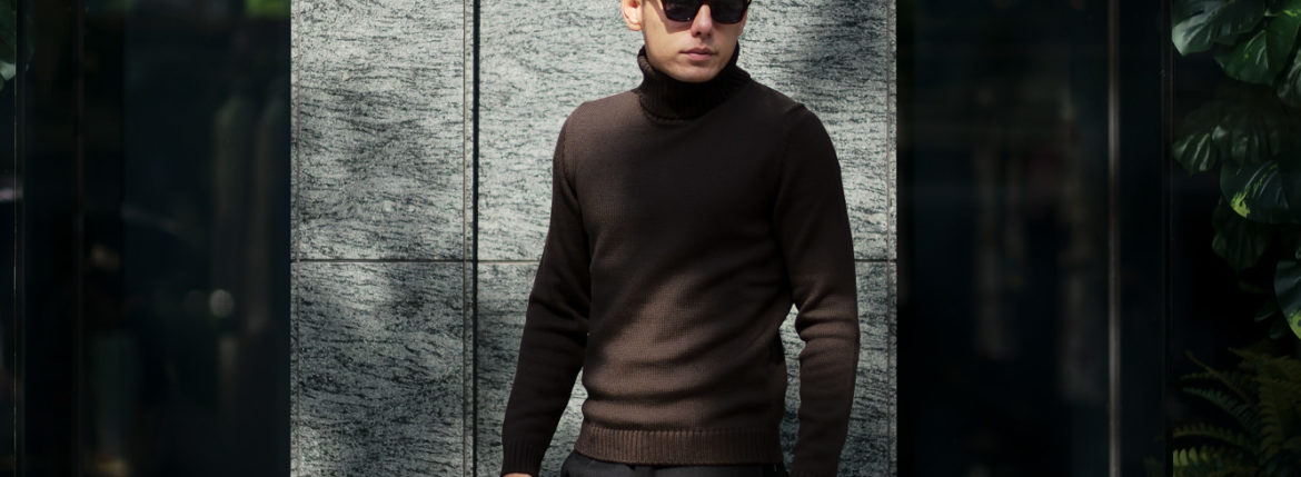 ZANONE (ザノーネ) Turtle Neck Sweater (タートルネックセーター) 810005 Z0229 VIRGIN WOOL 100% ミドルゲージ ウールニット セーター BROWN (ブラウン・Z5204) made in italy (イタリア製) 2019 秋冬 【ご予約受付中】zanone ニット クルーネック 愛知 名古屋 Alto e Diritto アルト エ デリット