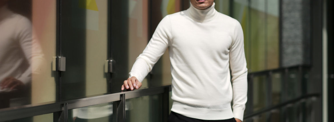 Cuervo (クエルボ) Sartoria Collection (サルトリア コレクション) John(ジョン) Turtle Neck Sweater (タートルネックセーター) ウールニット セーター WHITE (ホワイト) MADE IN JAPAN (日本製) 2019 秋冬 【ご予約受付中】愛知 名古屋 altoediritto アルトエデリット